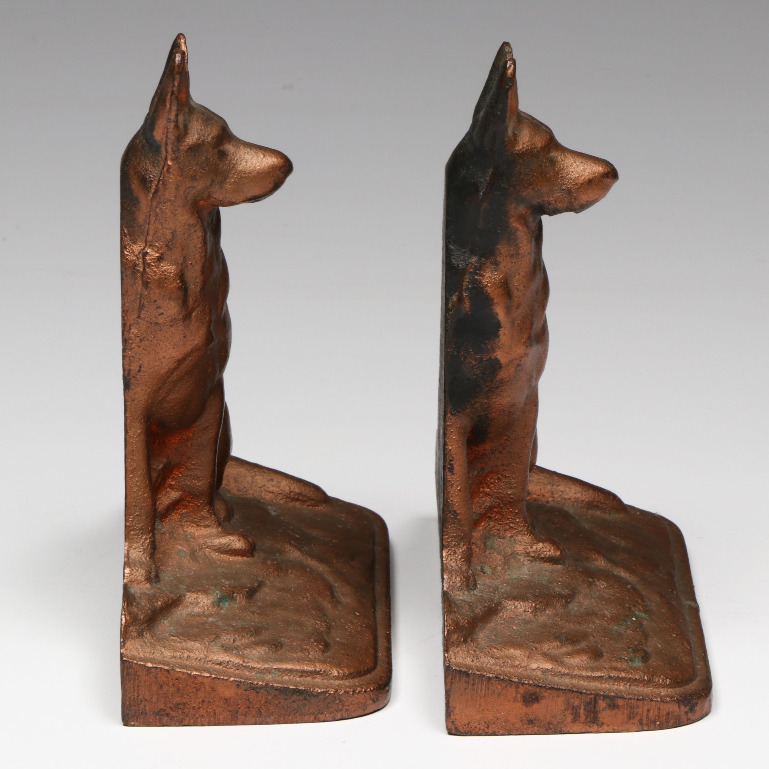 German Shepherd Cast Iron Bookends