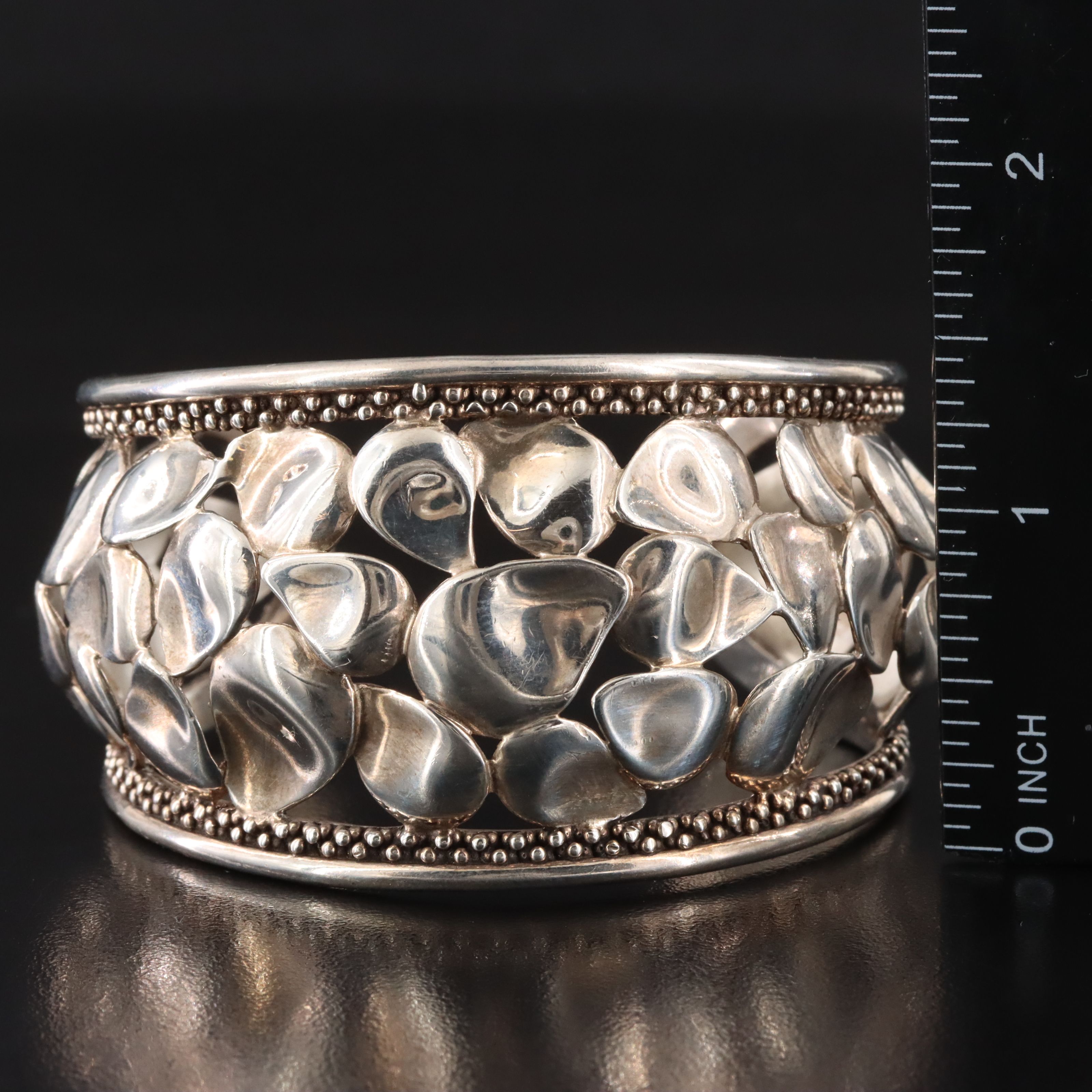Michael Dawkins Sterling Pebble Cuff Bracelet