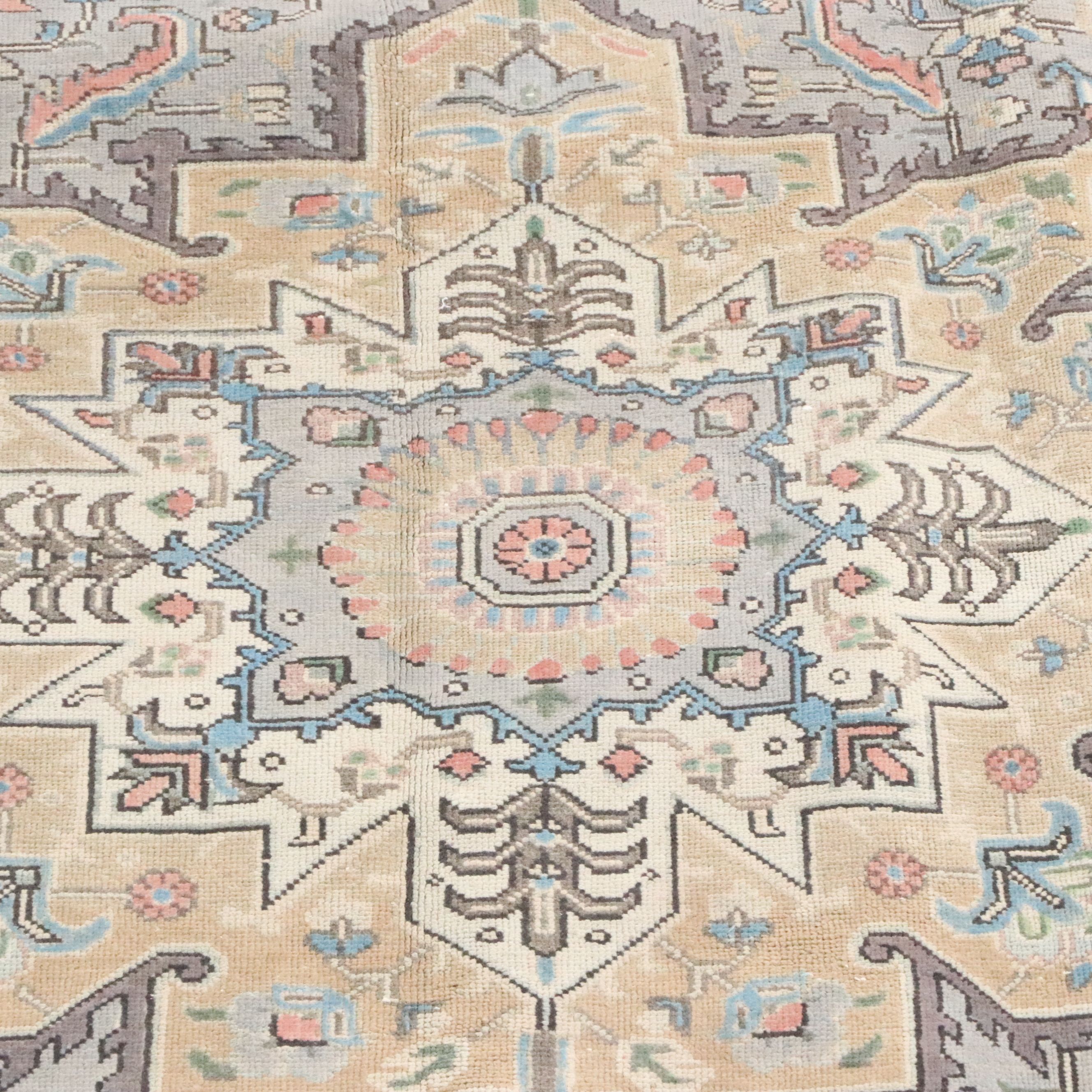 9'10 x 12'7 Hand-Knotted Persian Heriz Room-Sized Rug
