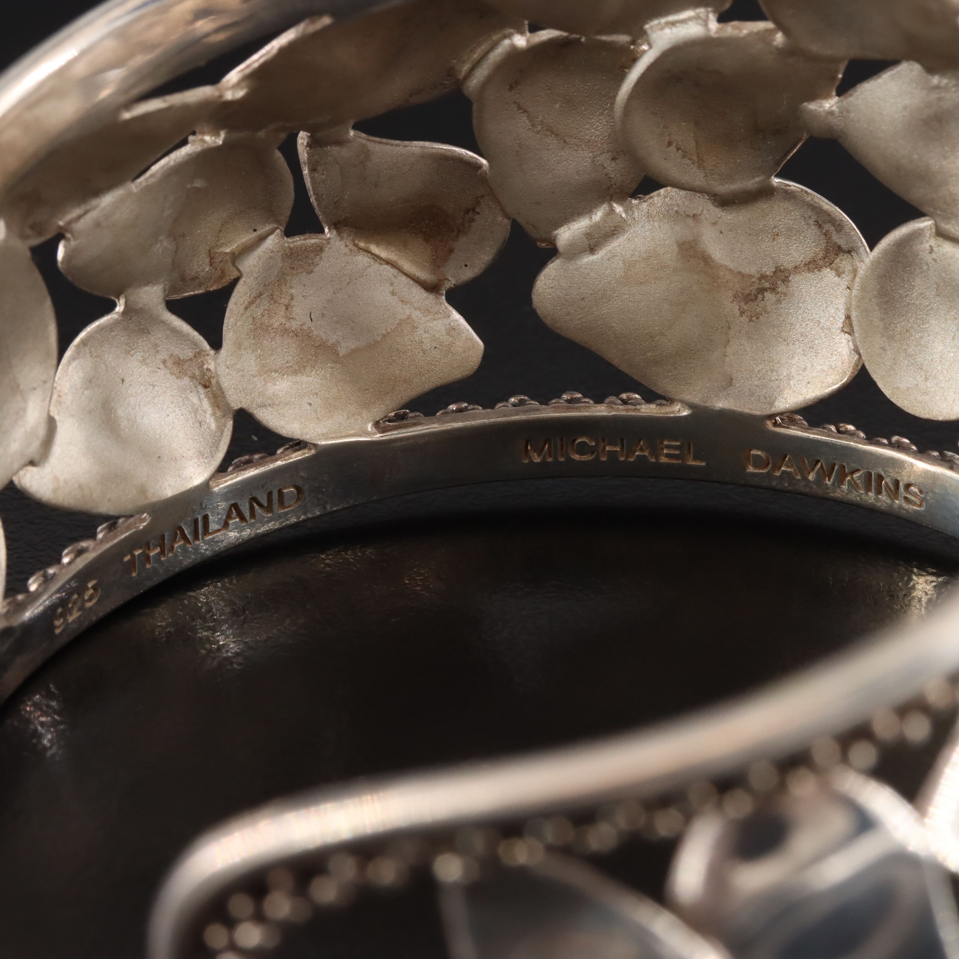 Michael Dawkins Sterling Pebble Cuff Bracelet