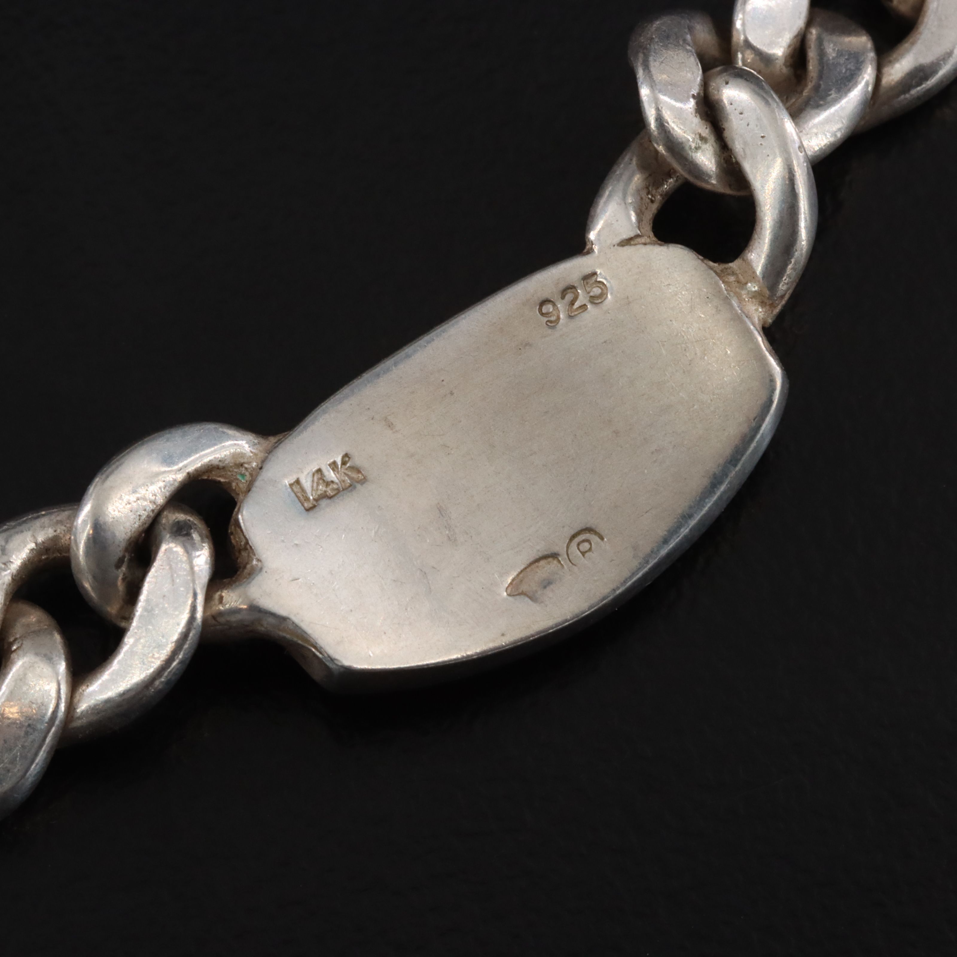 The Golden Bear Shop Sterling and 14K Curb Chain Bear Necklace