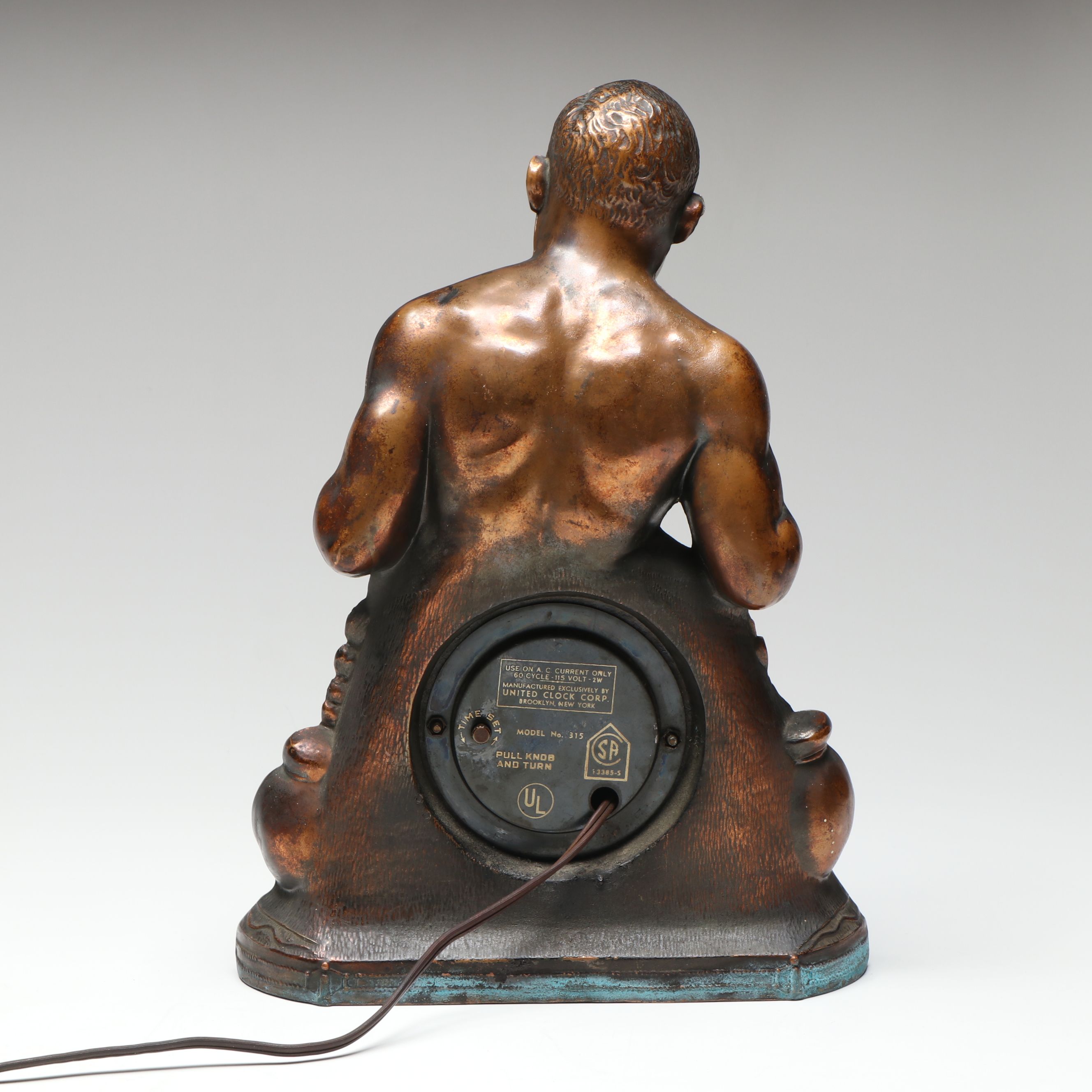 United Joe Louis "World Champion" Figural Electric Clock