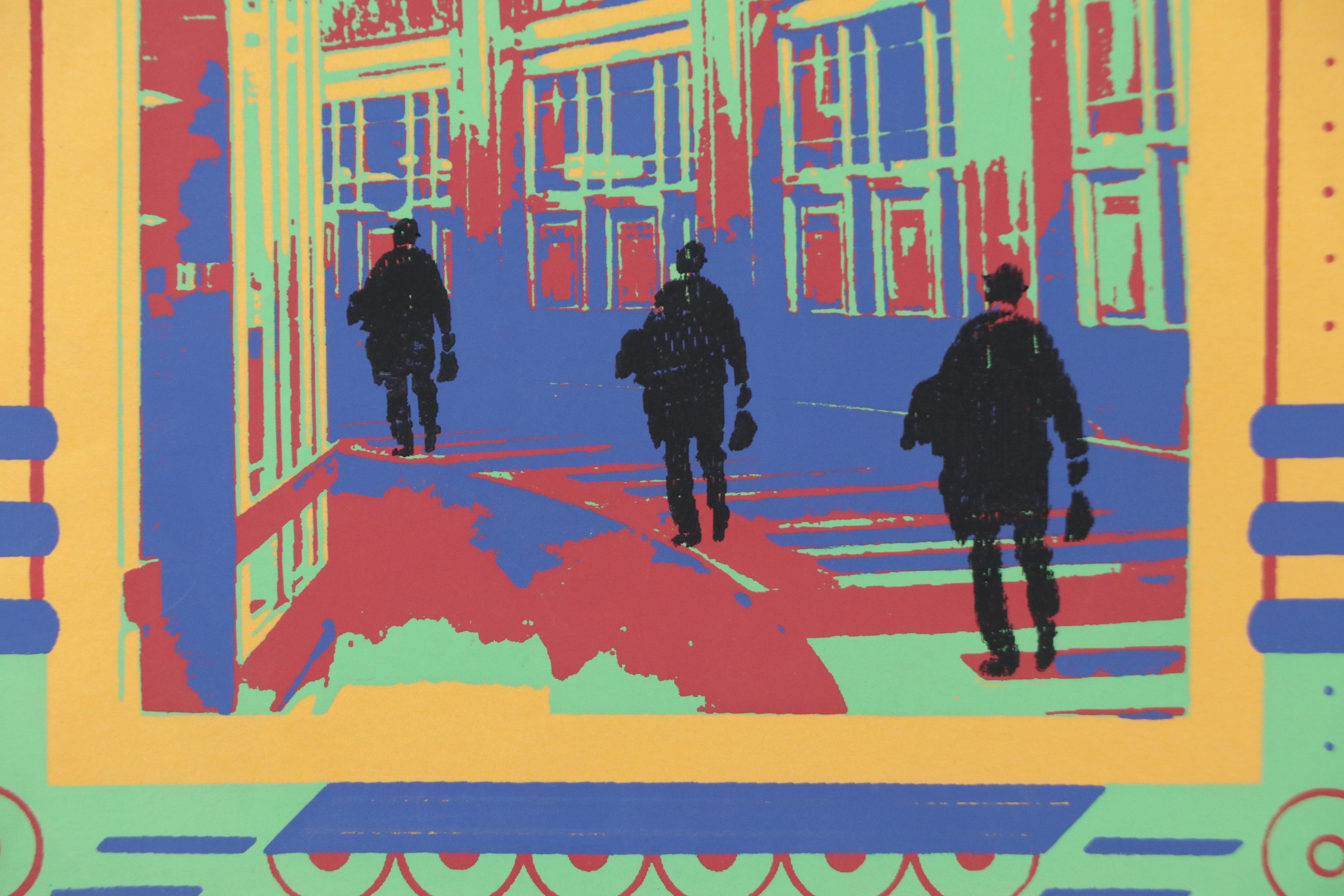 Kim Williams Silkscreen of Stylized Interior Scene, 21st Century