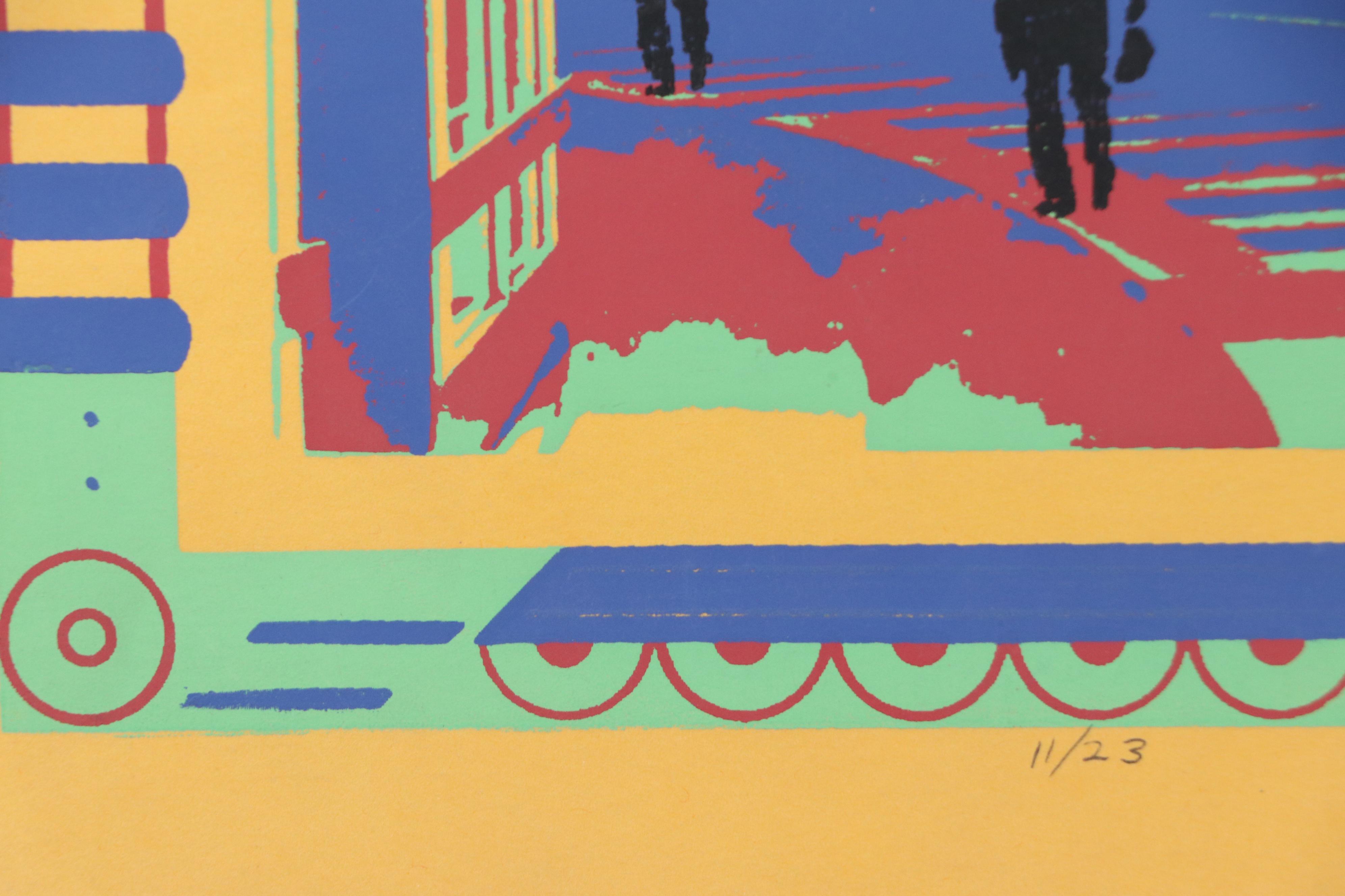 Kim Williams Silkscreen of Stylized Interior Scene, 21st Century