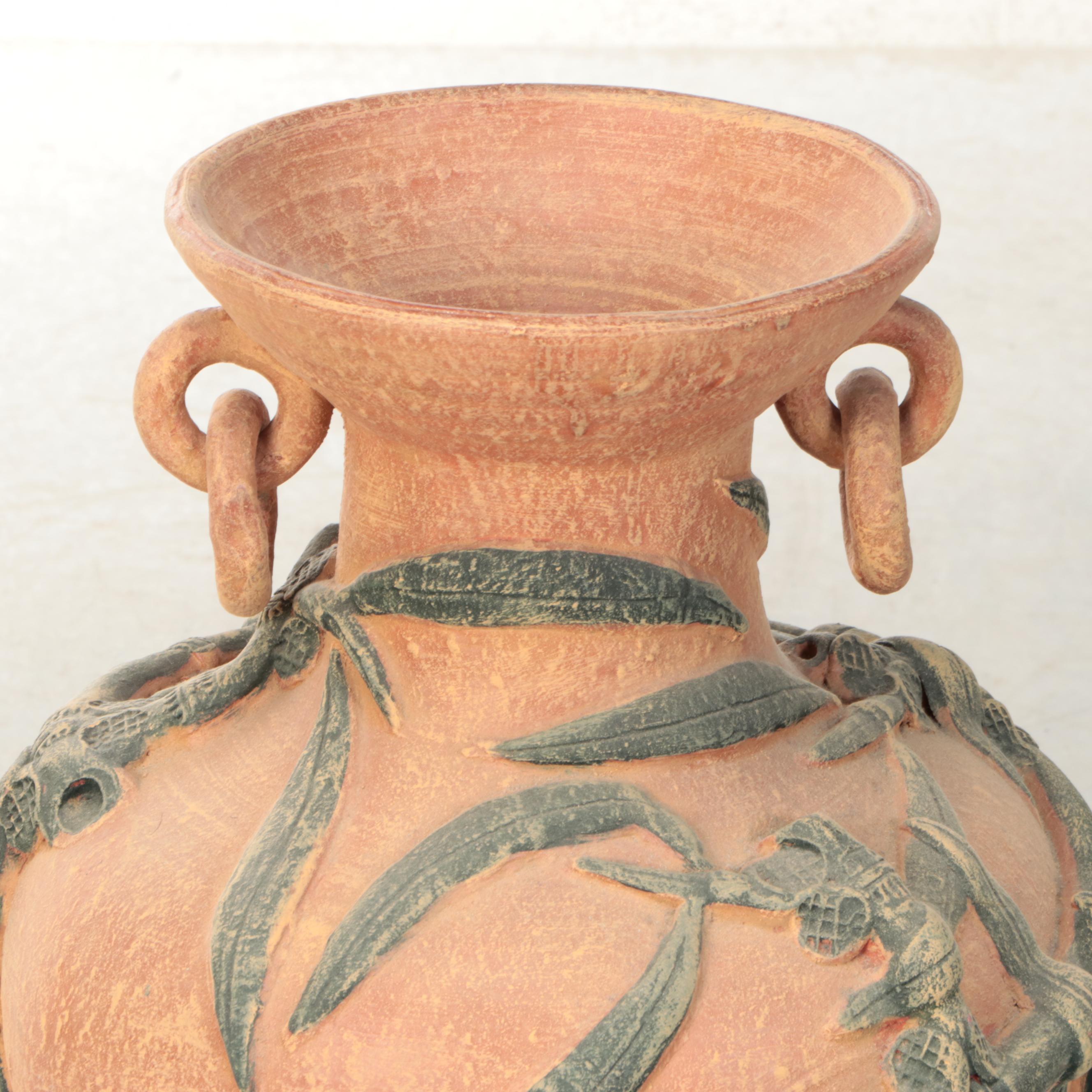 Terracotta Planter with Metal Stand