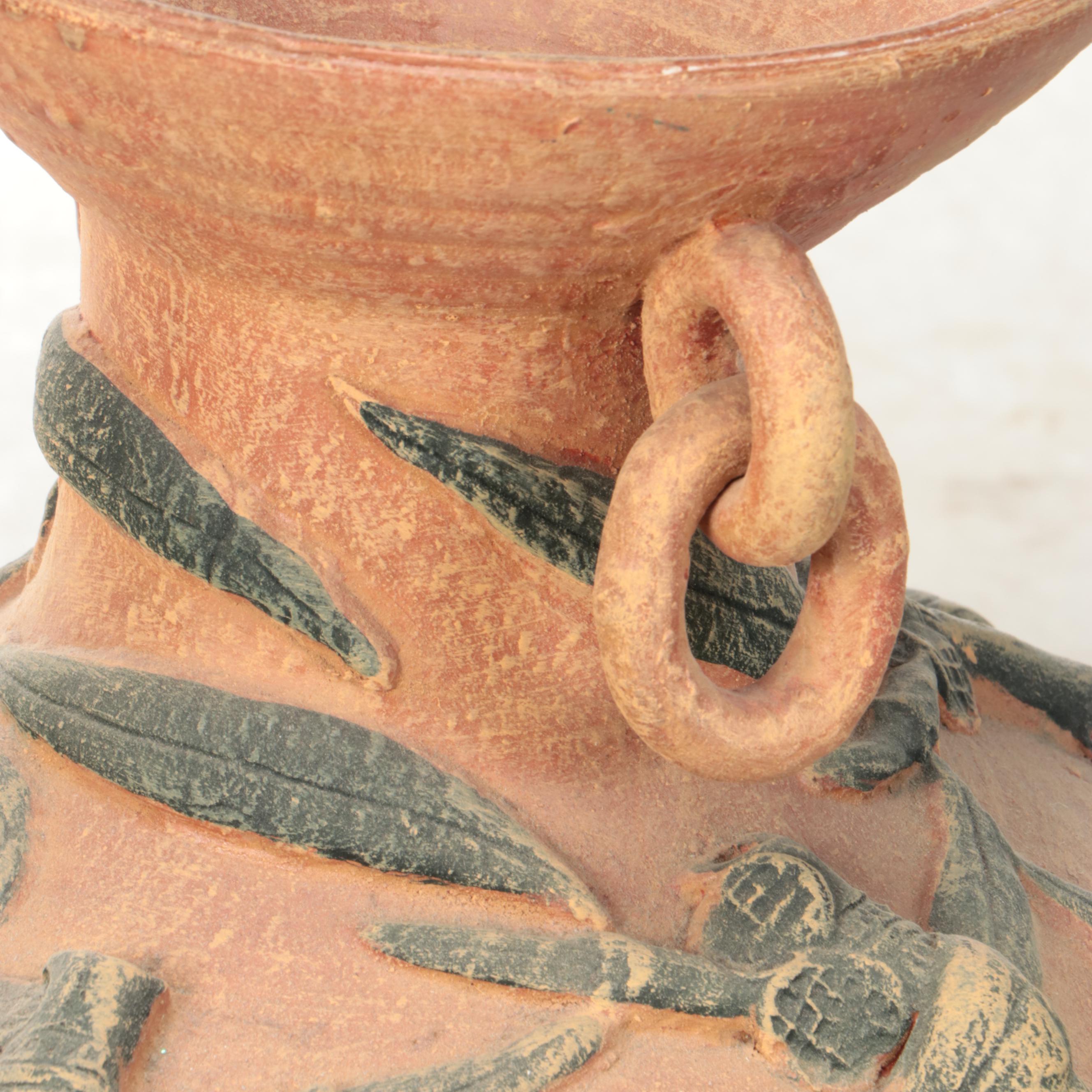 Terracotta Planter with Metal Stand