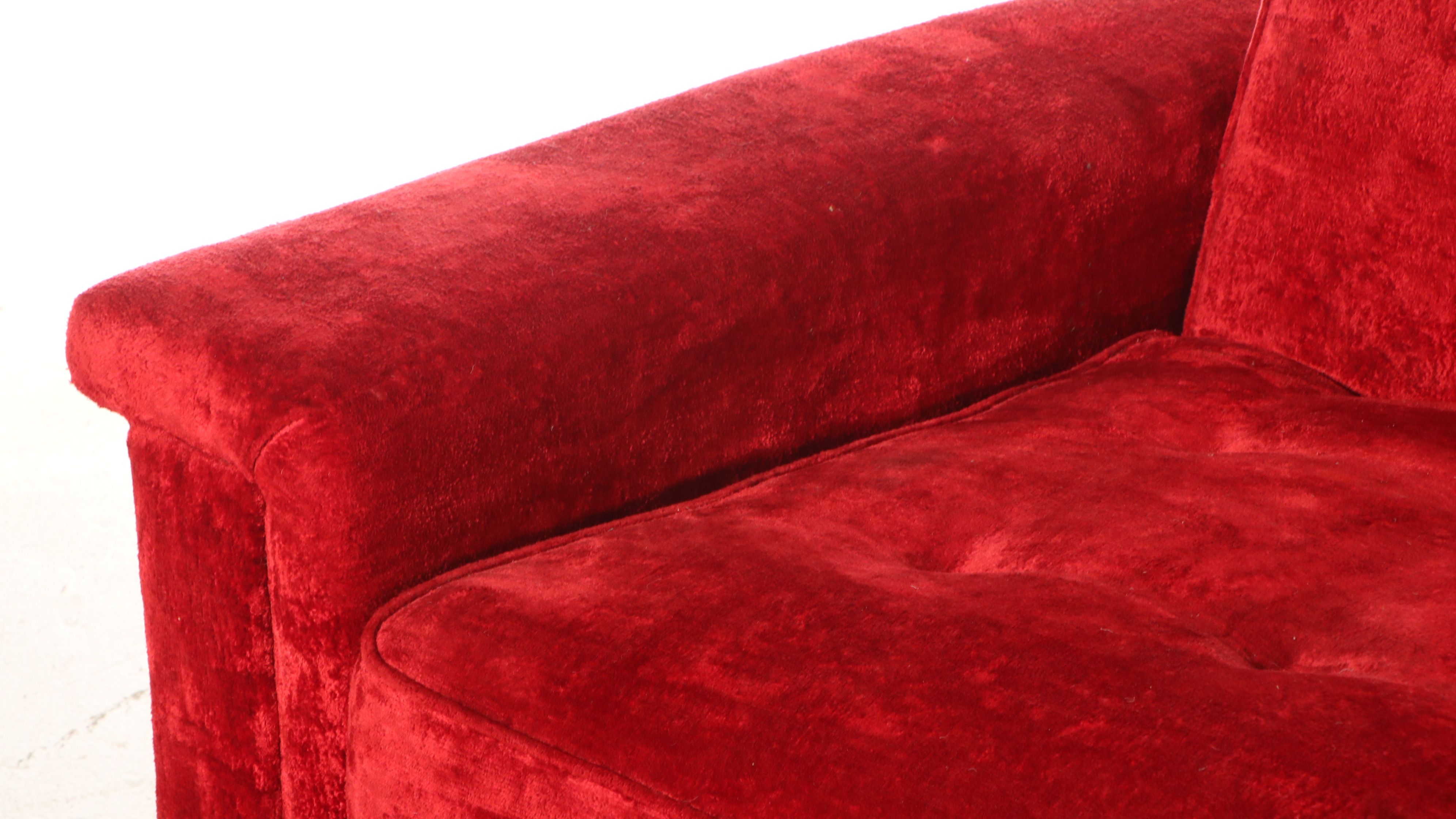 Mid-Century Red Sleeper Sofa