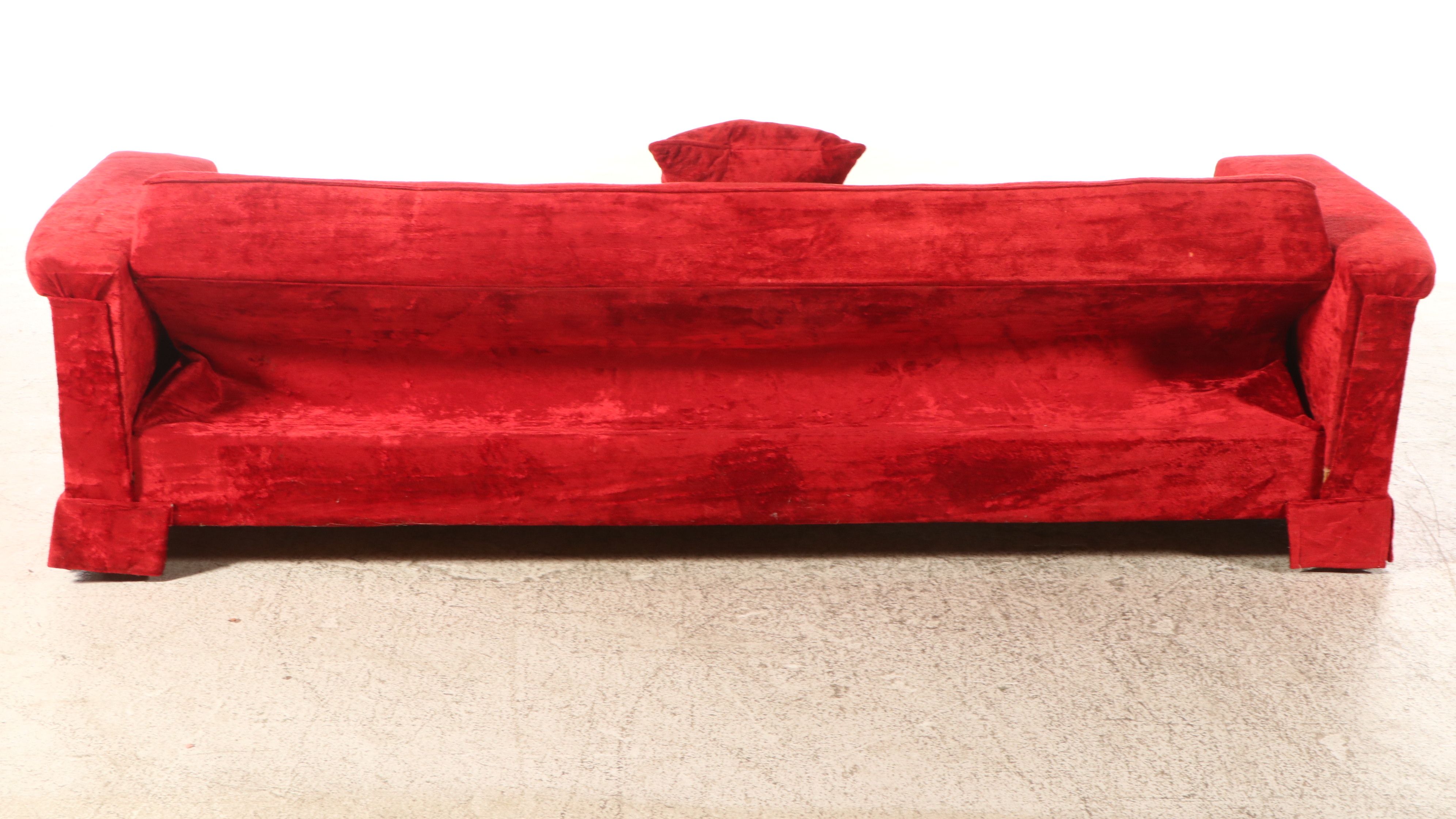Mid-Century Red Sleeper Sofa