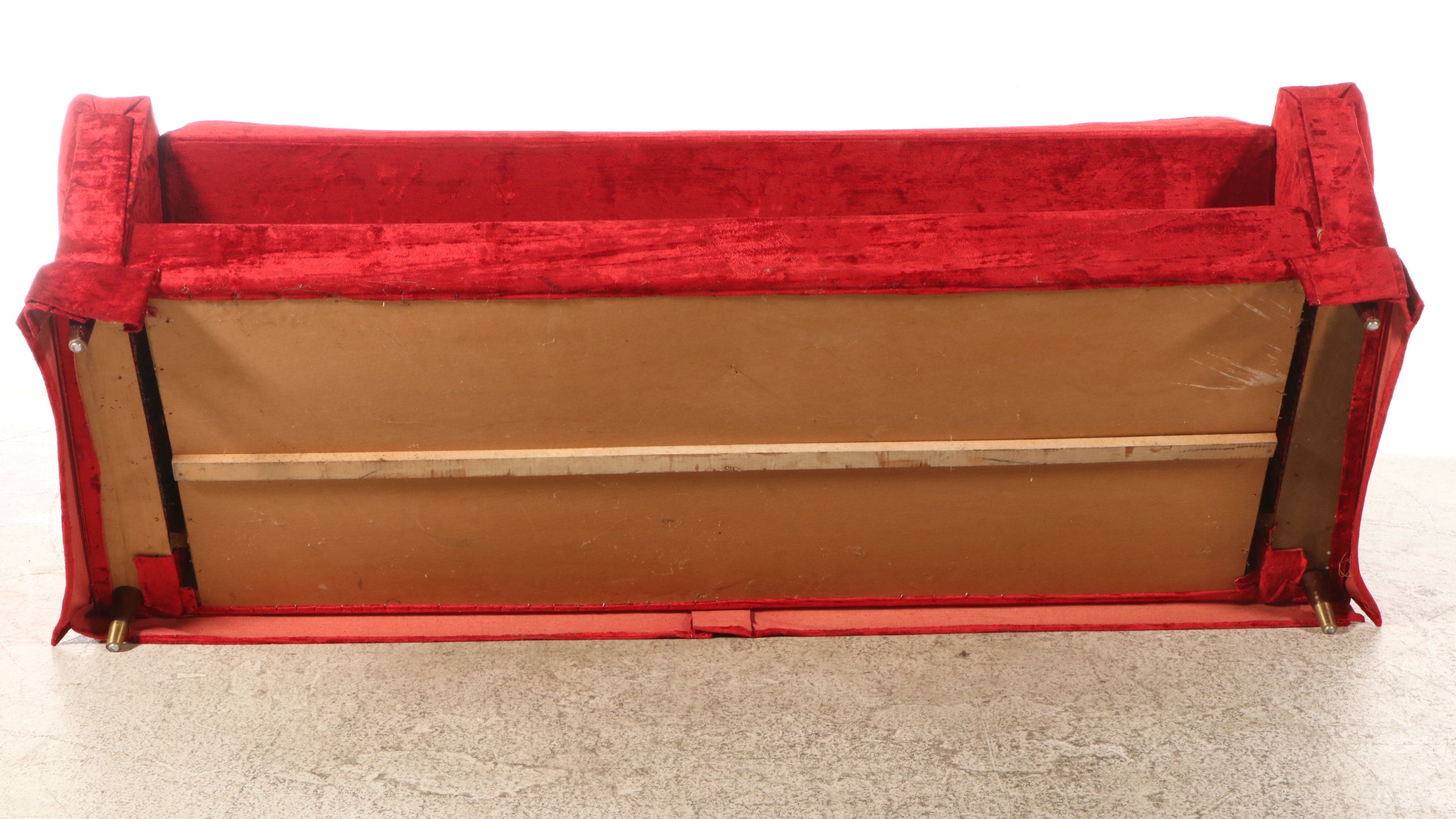 Mid-Century Red Sleeper Sofa