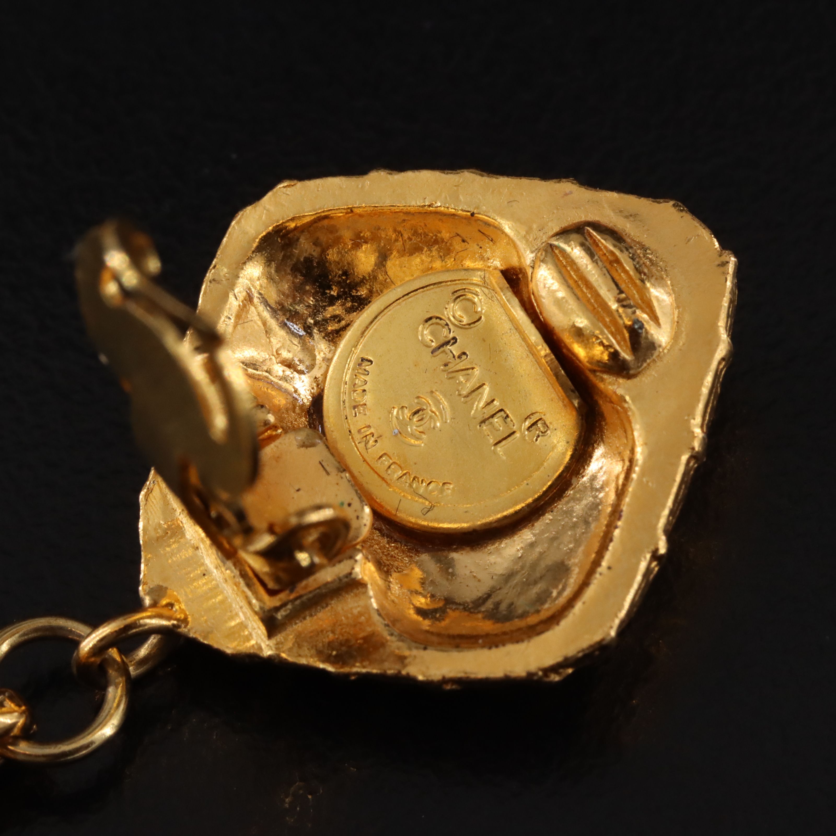 Chanel Strass Crystal Drop Clip Earrings Vintage