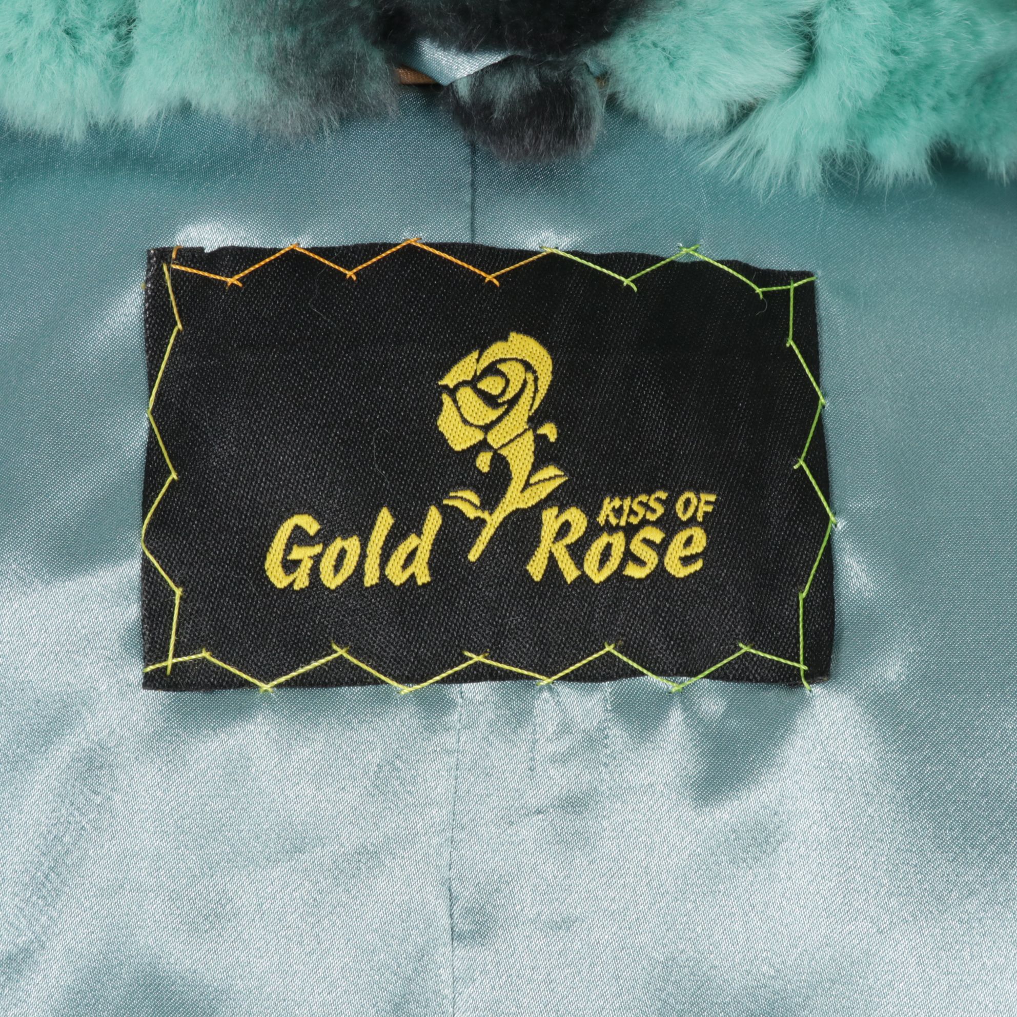 Chinchilla Dyed Aqua Rex Rabbit Fur Long Coat