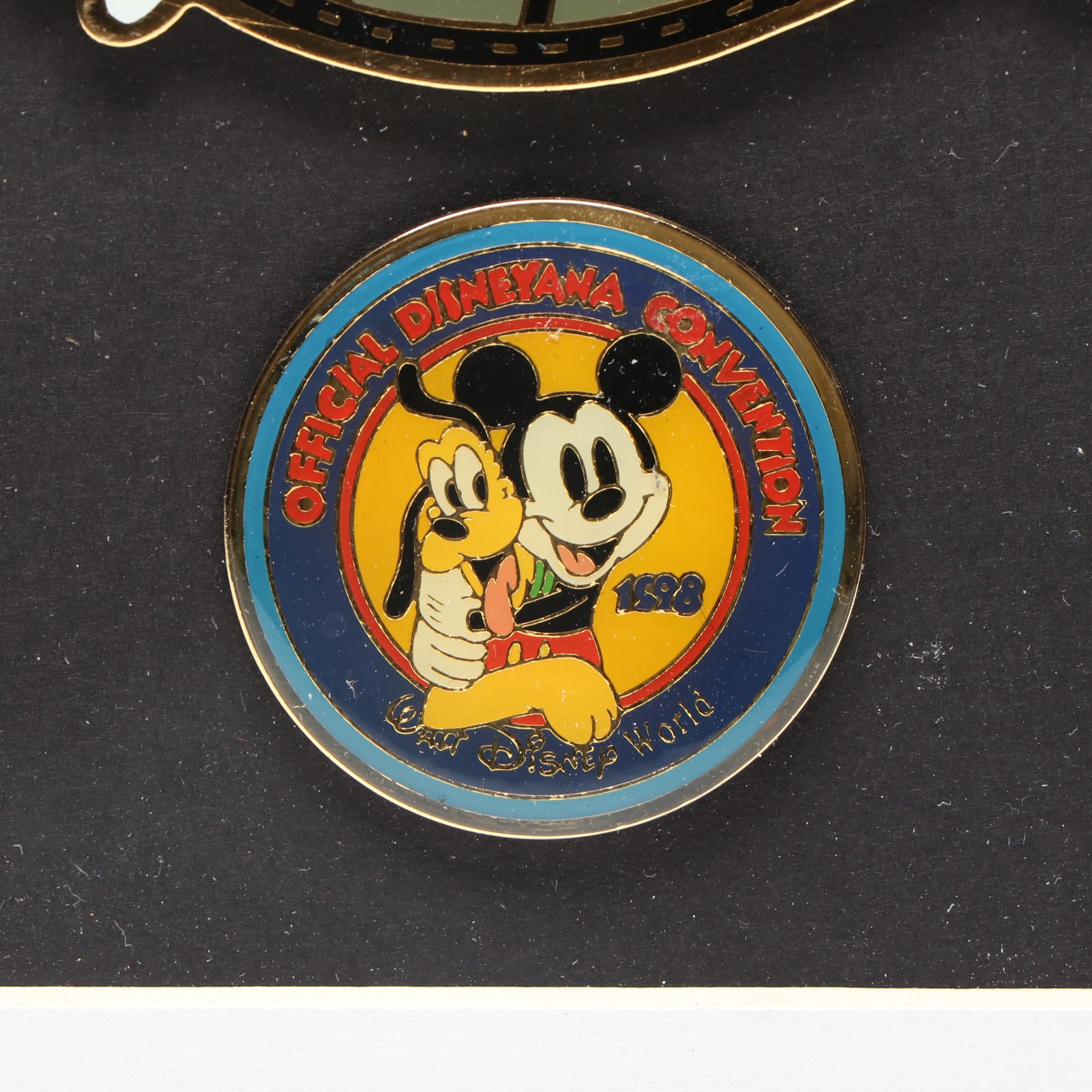 Walt Disney Mickey Mouse Club and Other Commemorative Enamel Pins in Wood Case