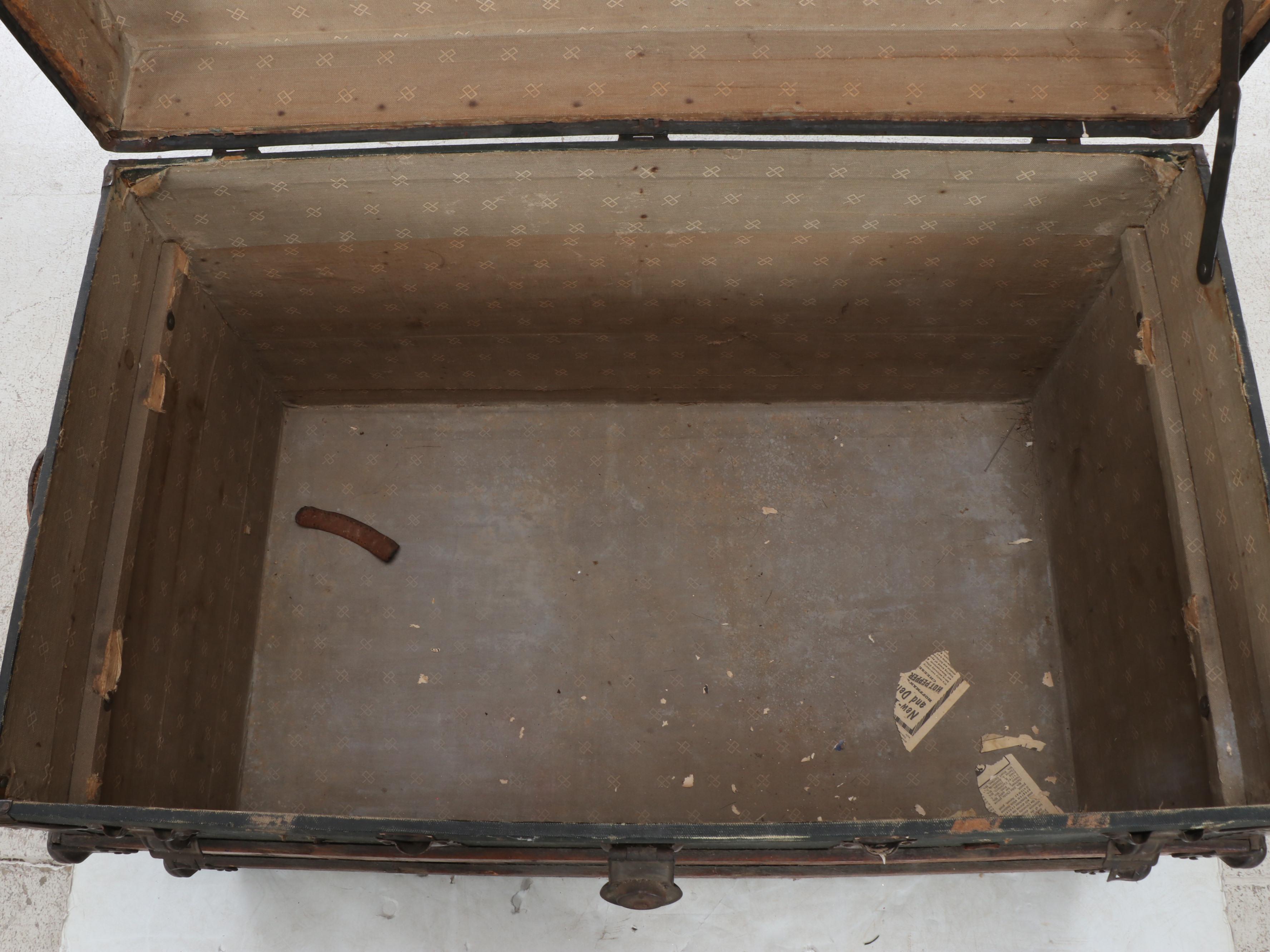 Cincinnati Made Mendel & Co Wood Steamer Trunk, Late 19th to Mid-20th Century