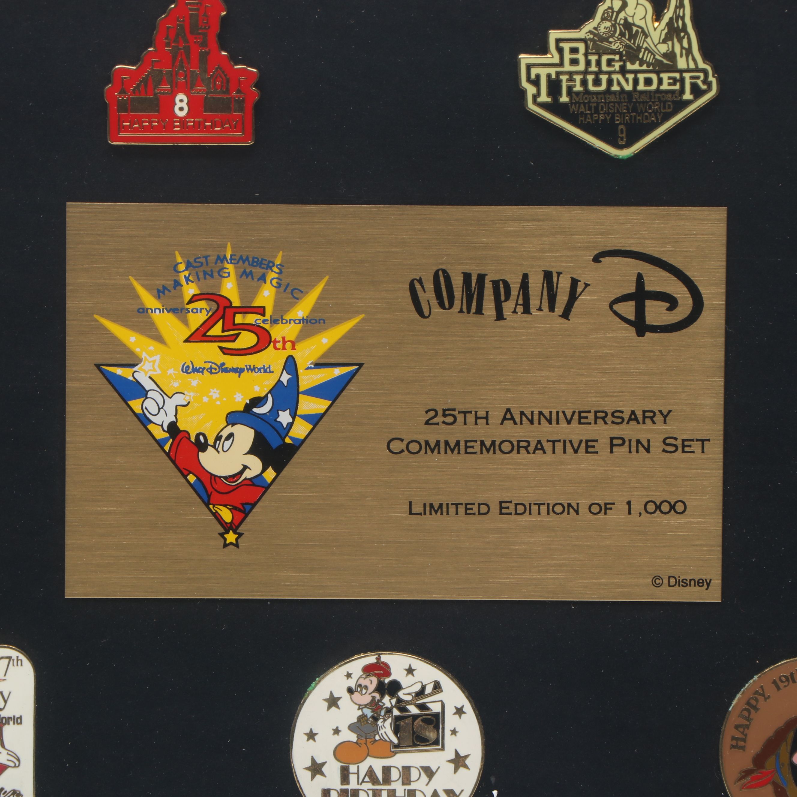 Disneyland and Disney World Commemorative Pin Sets