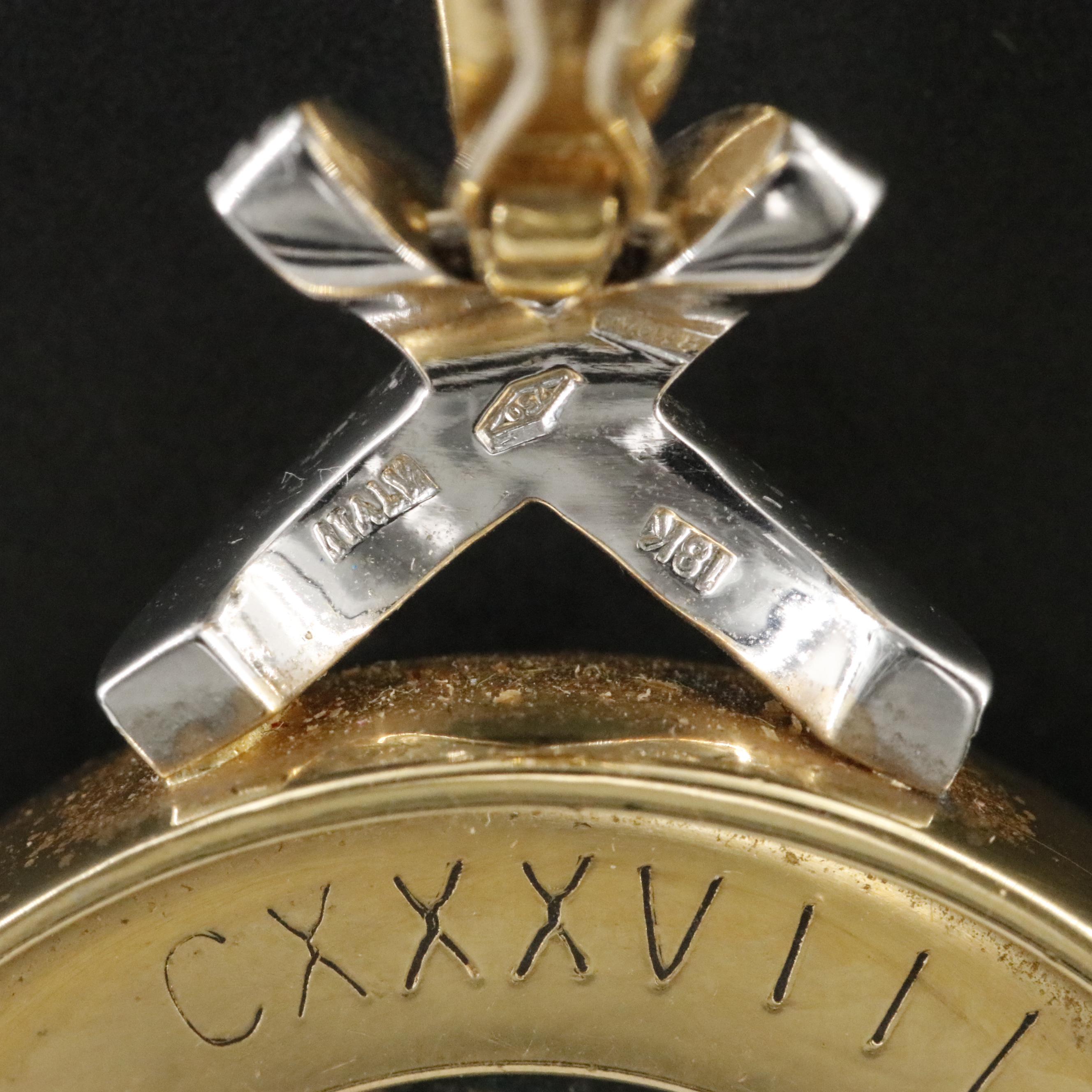 18K 0.68 CTW Diamond Pendant with Ancient Roman Imperial Sestertius Coin