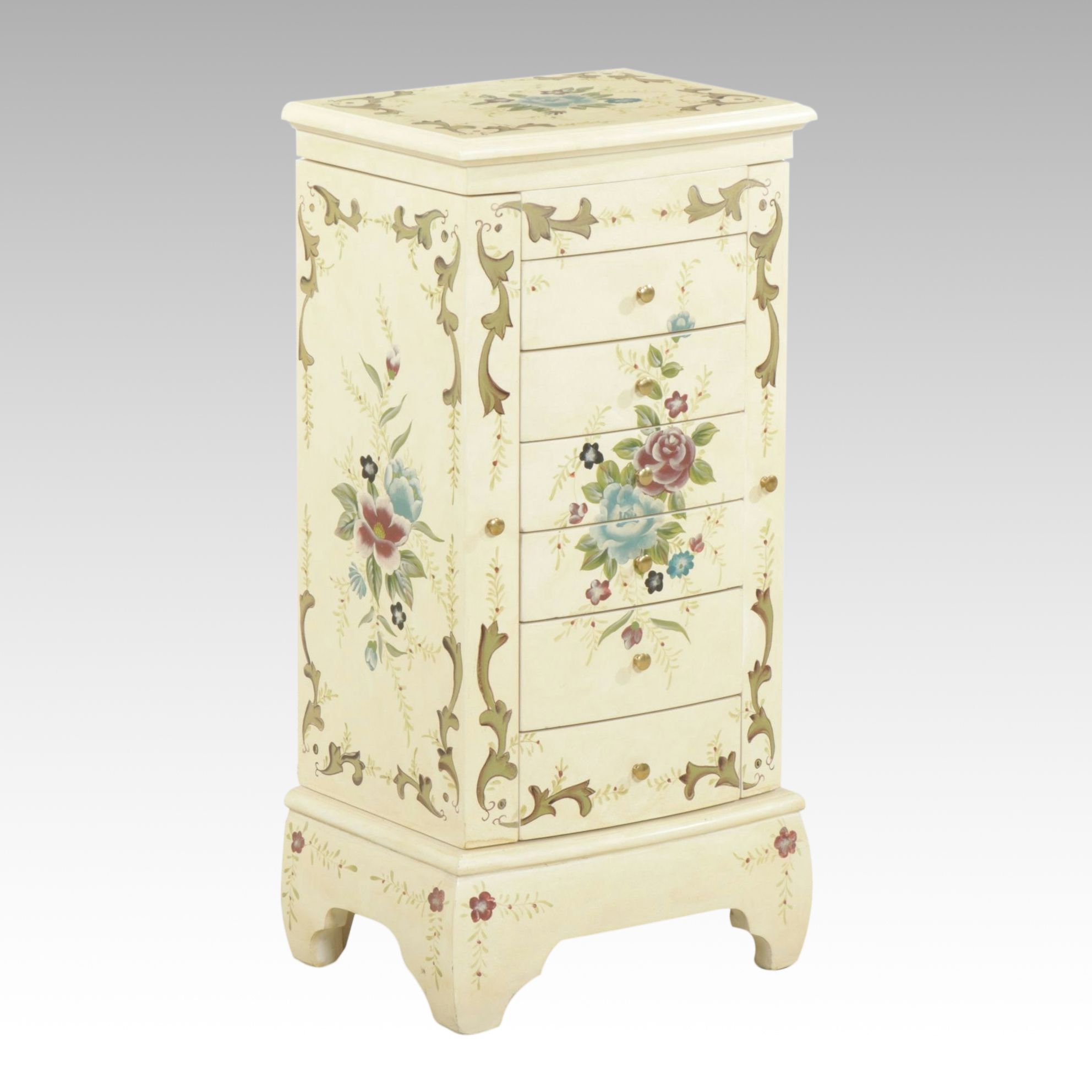 Winterthur Collection Hand-Painted Jewelry Chest, 21st Century