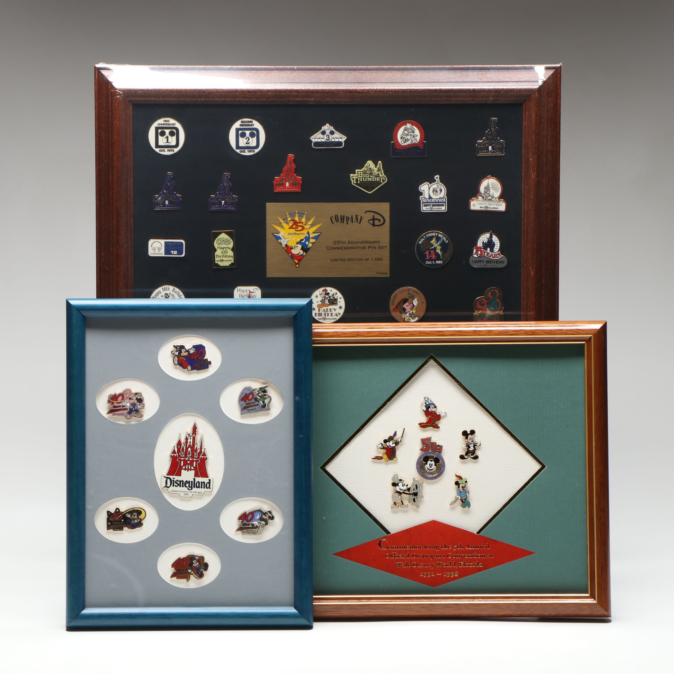 Disneyland and Disney World Commemorative Pin Sets