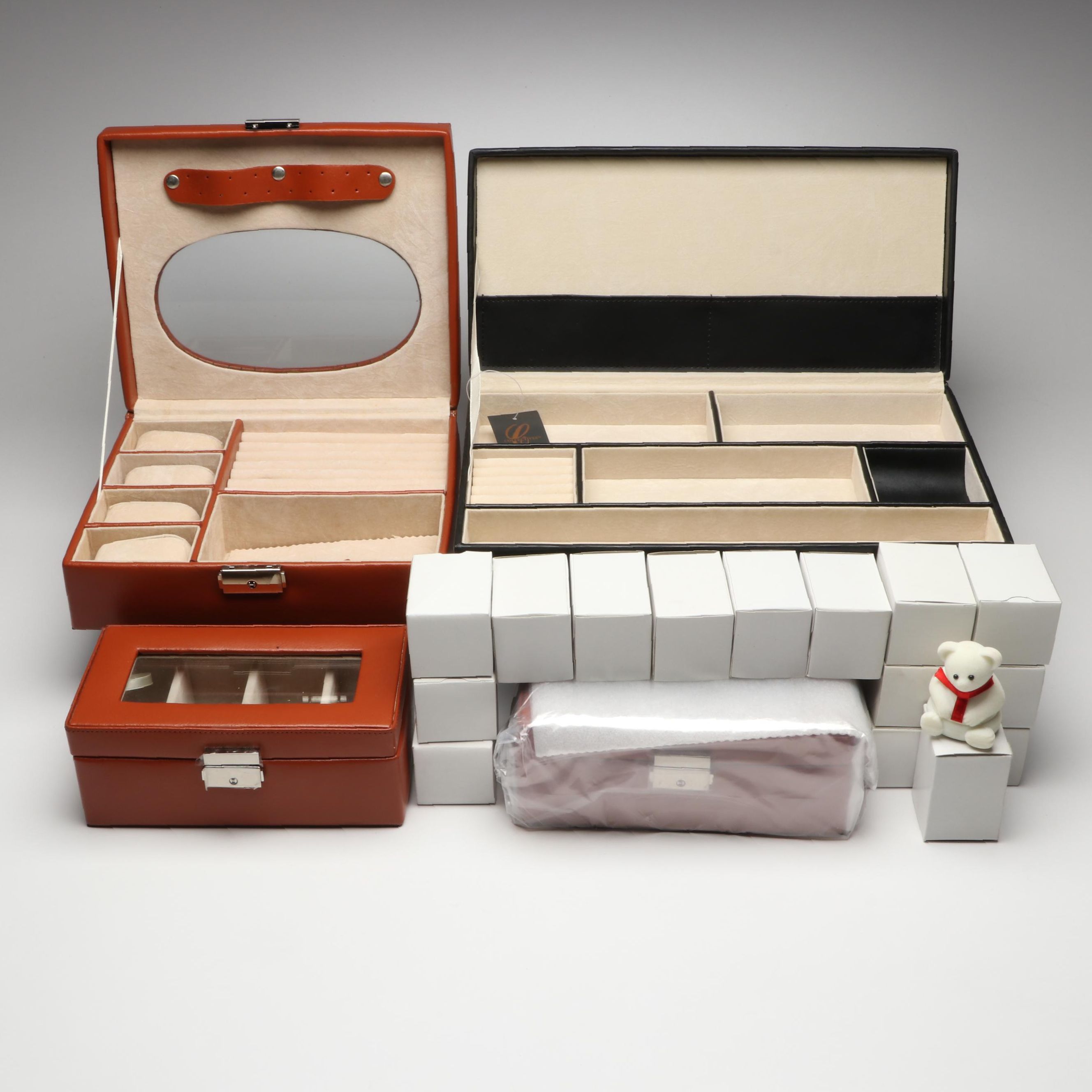 Faux Leather Jewelry Cases and Felt Bears