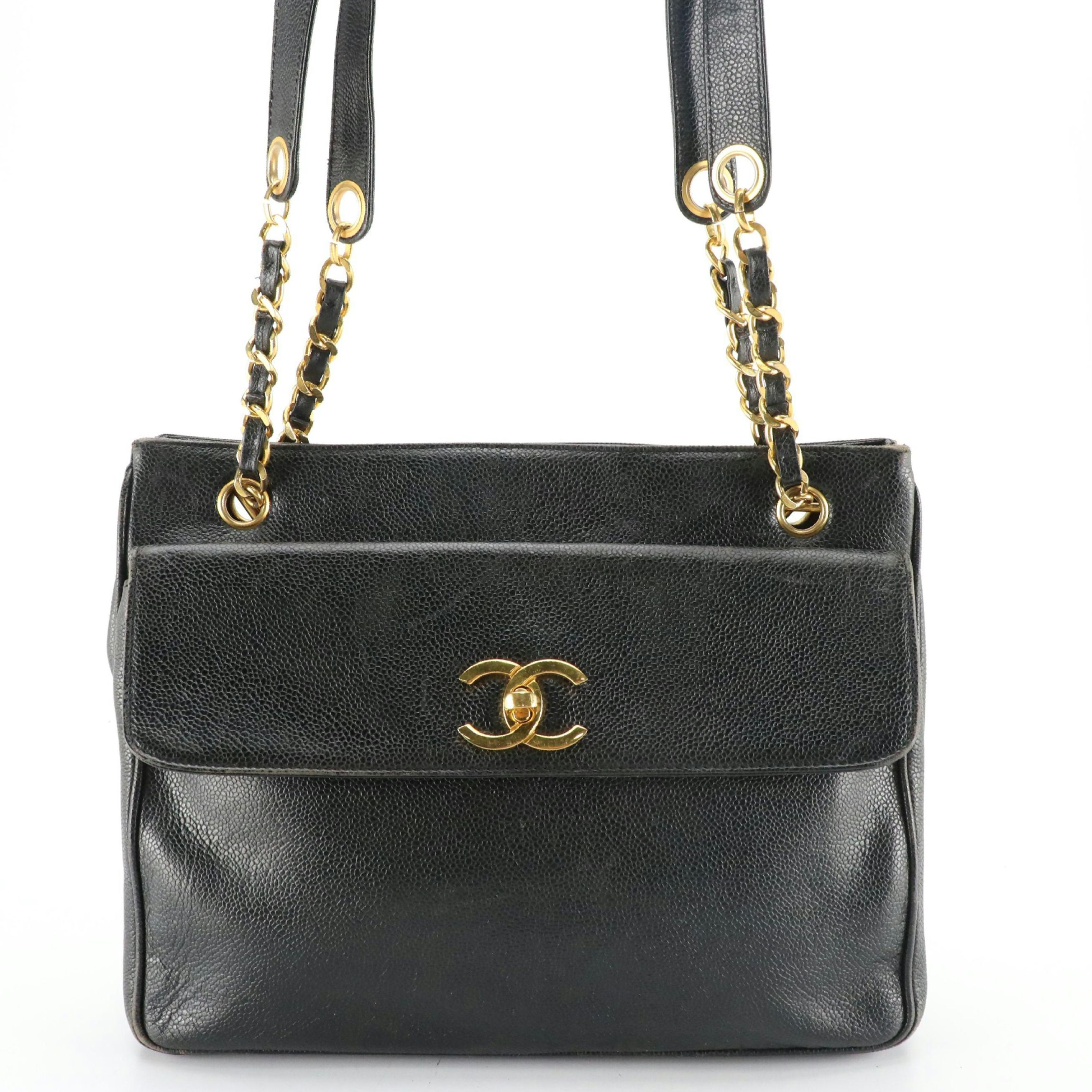 Chanel CC Front Pocket Tote in Caviar Leather