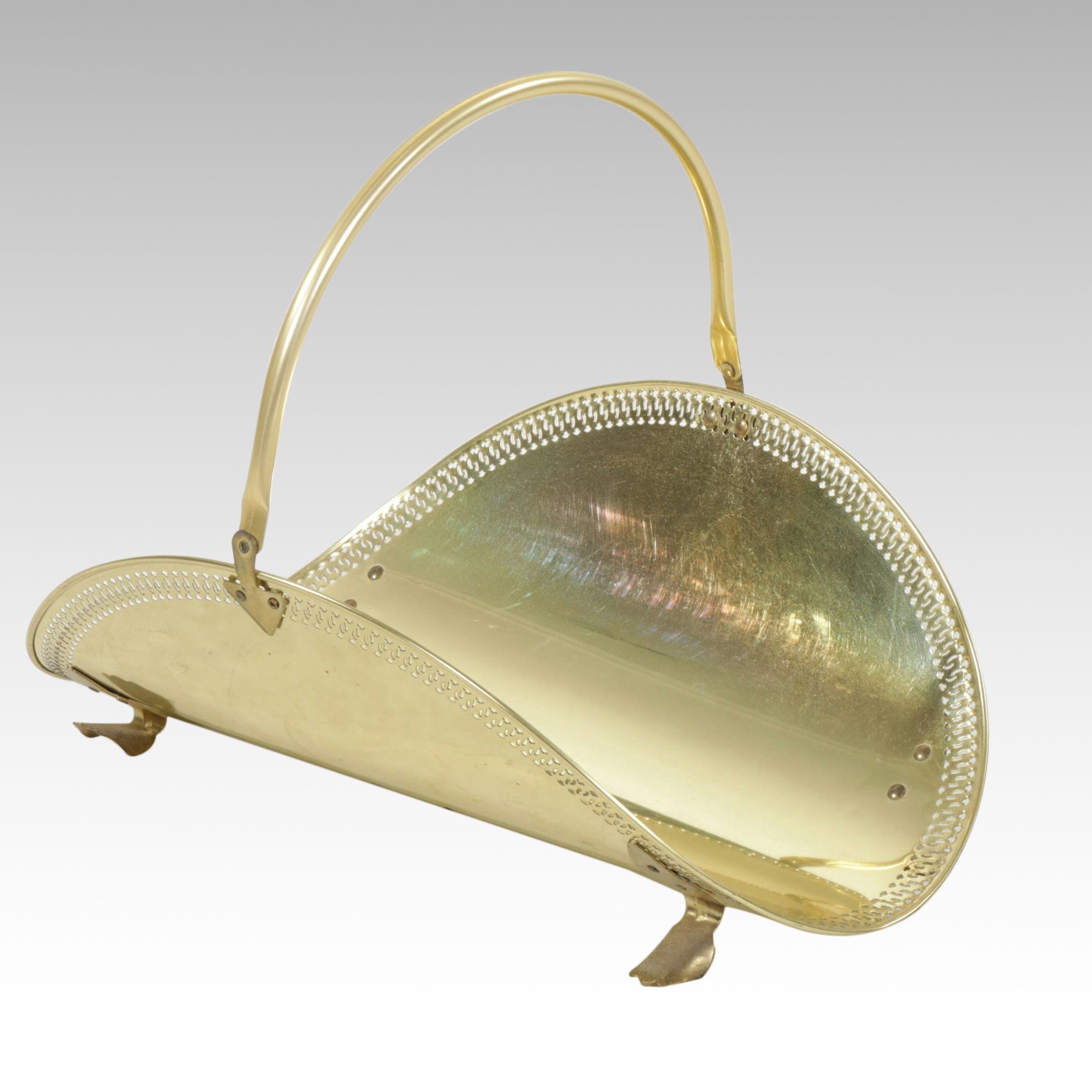 Lacquered Brass Firewood Basket