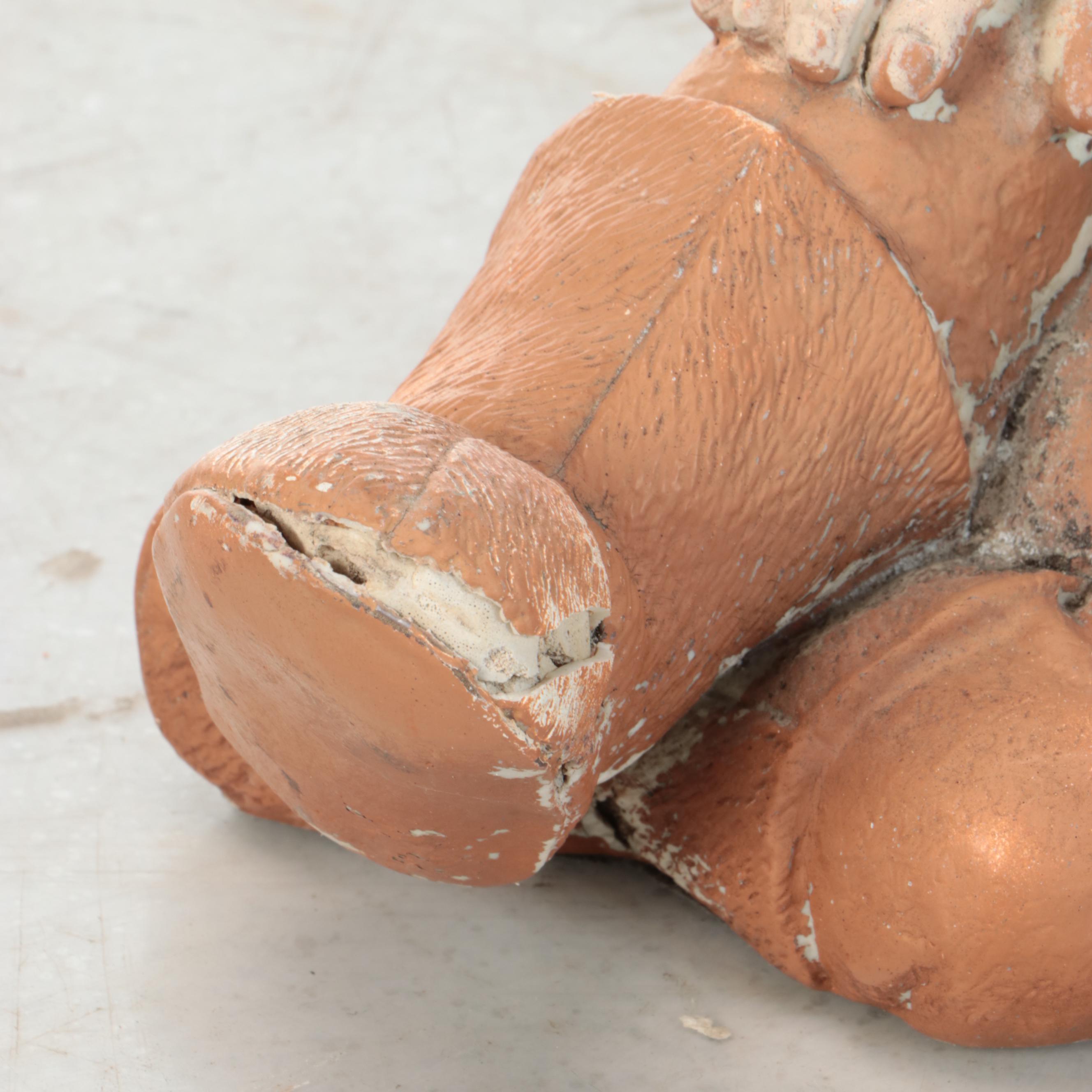 Polychrome Decorated Lounging Garden Gnomes, Late 20th Century