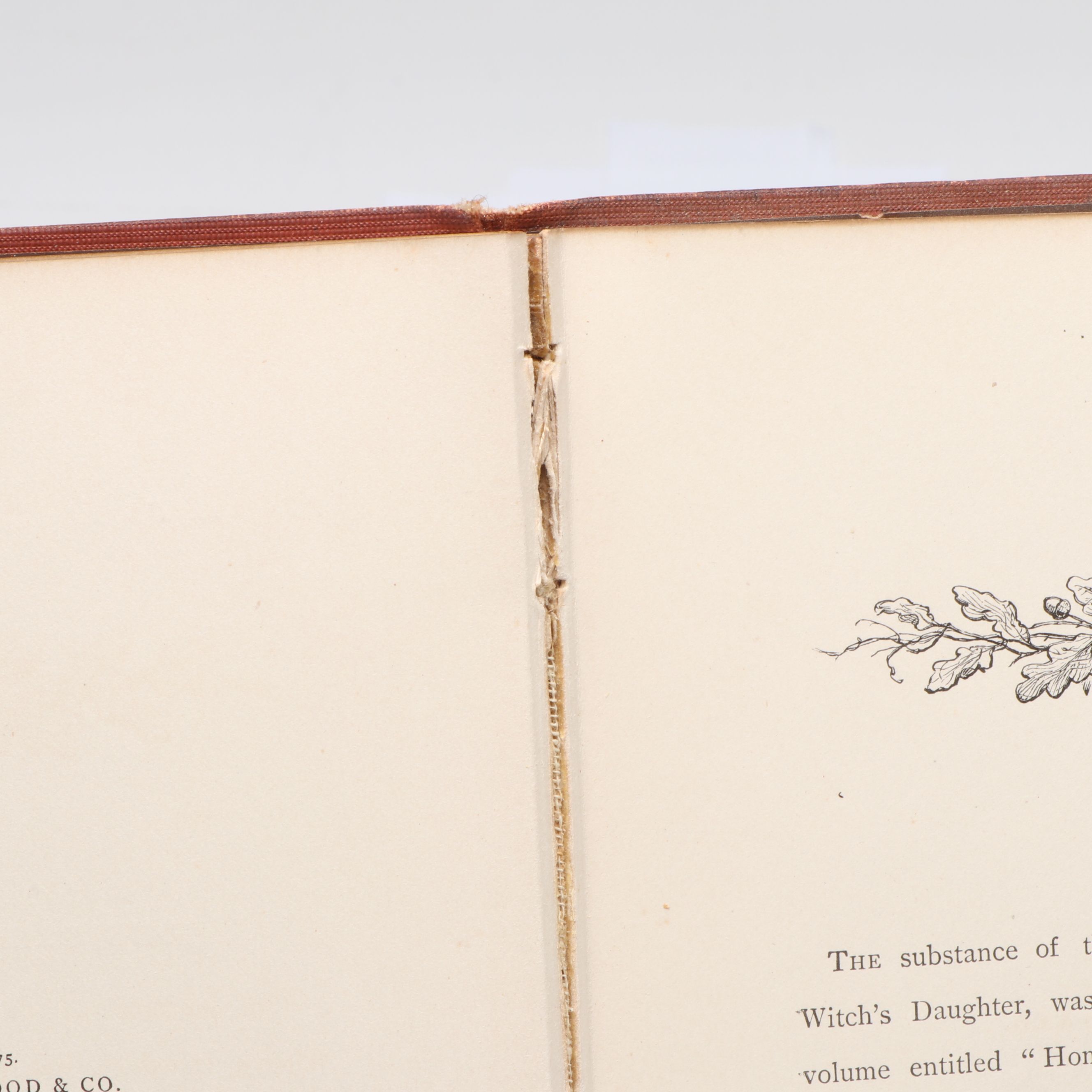 Illustrated "Mabel Martin" by J.G. Whittier with Hickok Leather-Clad Sewing Box