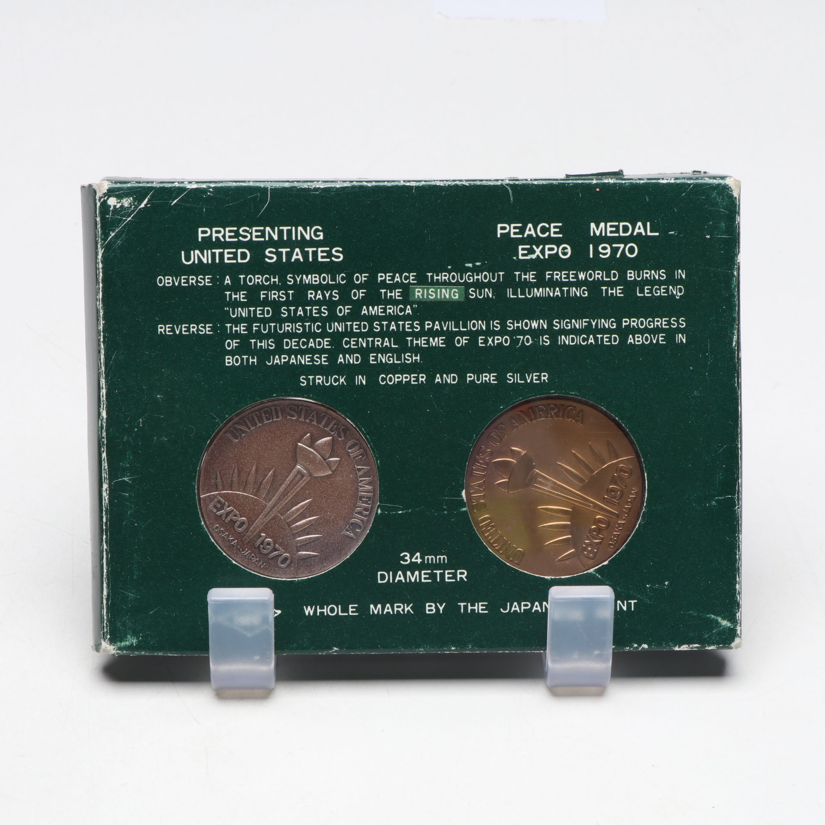 Japanese World Expo Silver and Copper Peace Medals, Statue of Liberty Medals