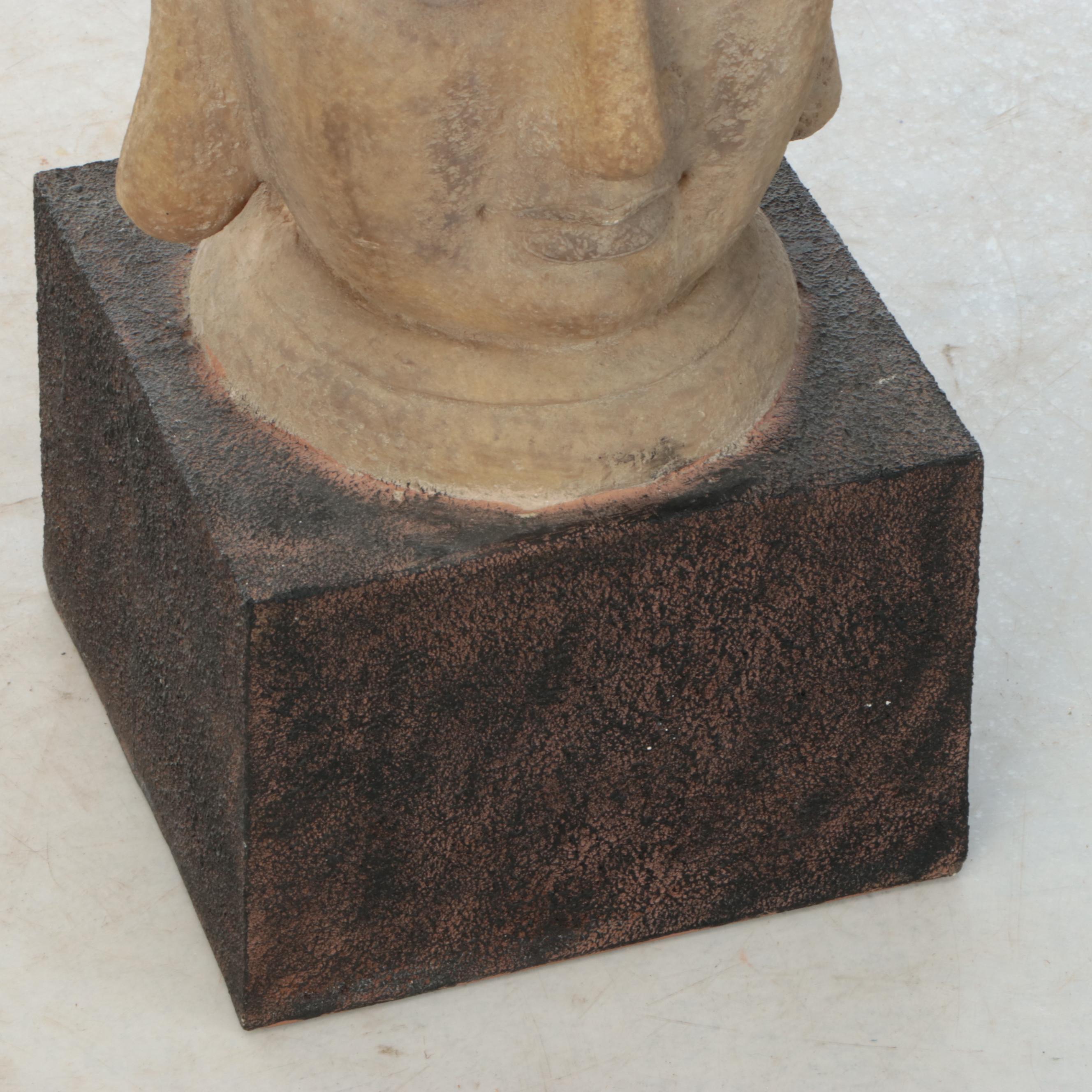 Weathered Buddha Style Head on Base
