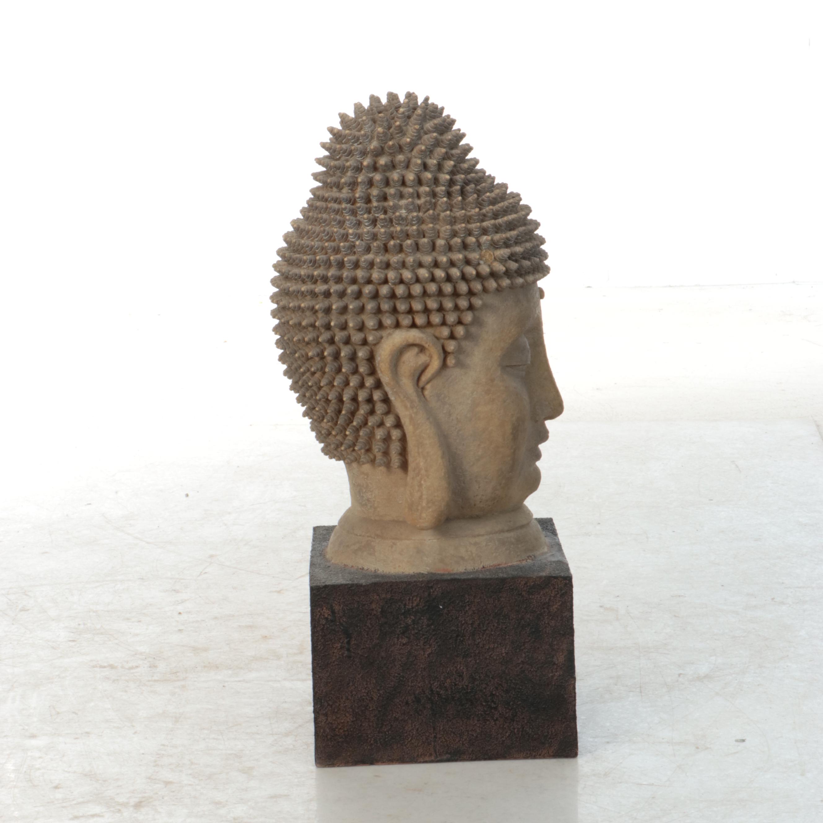 Weathered Buddha Style Head on Base