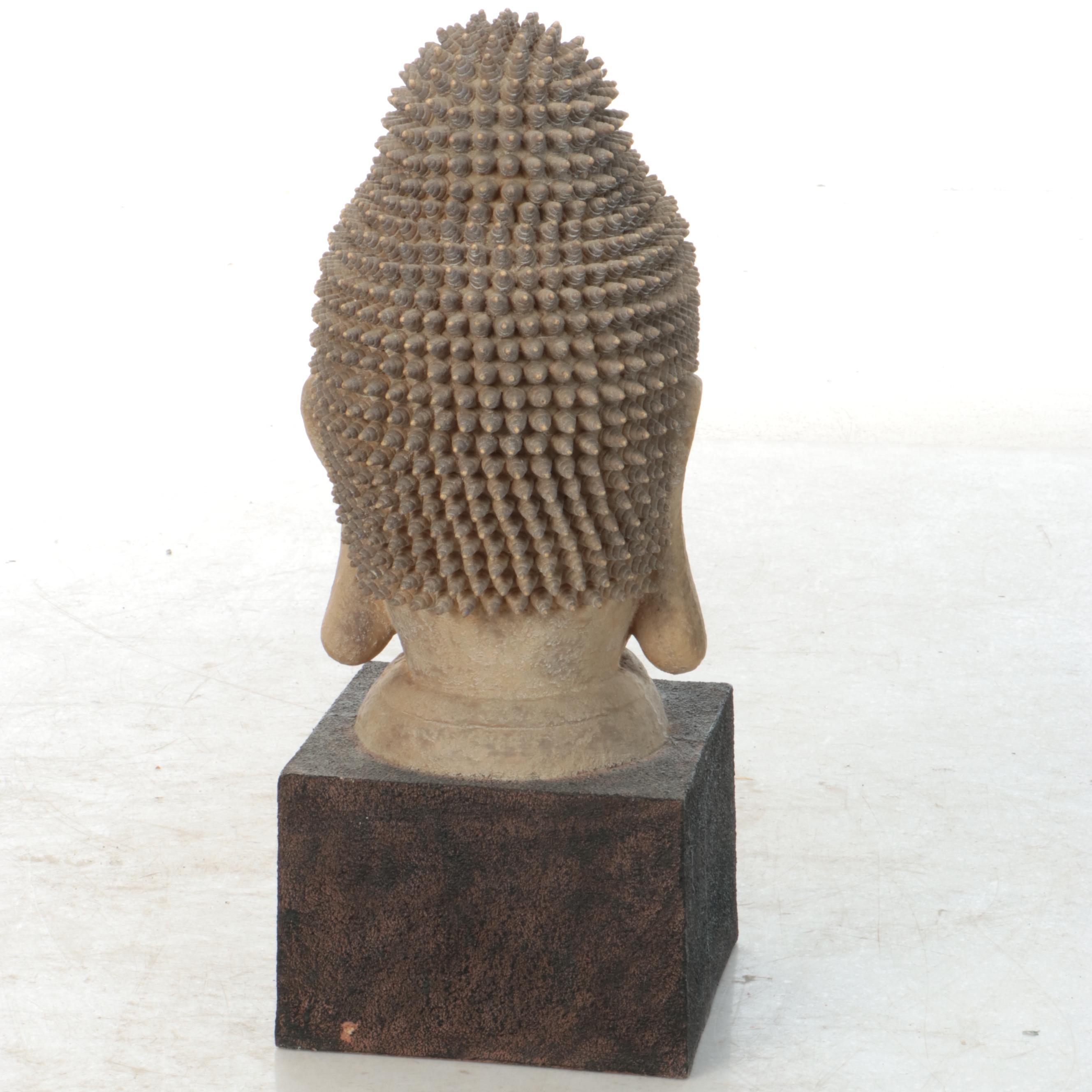 Weathered Buddha Style Head on Base