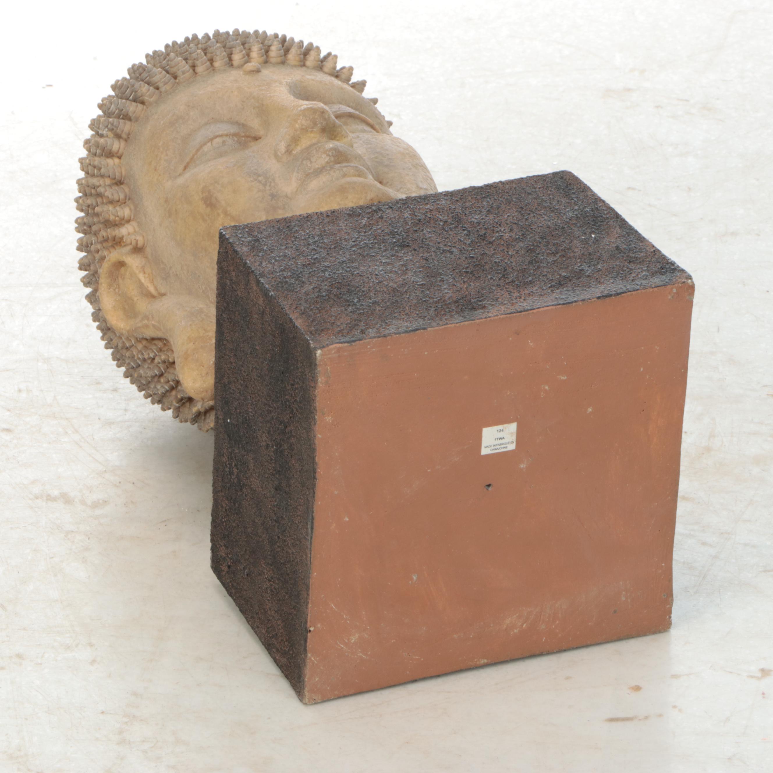 Weathered Buddha Style Head on Base