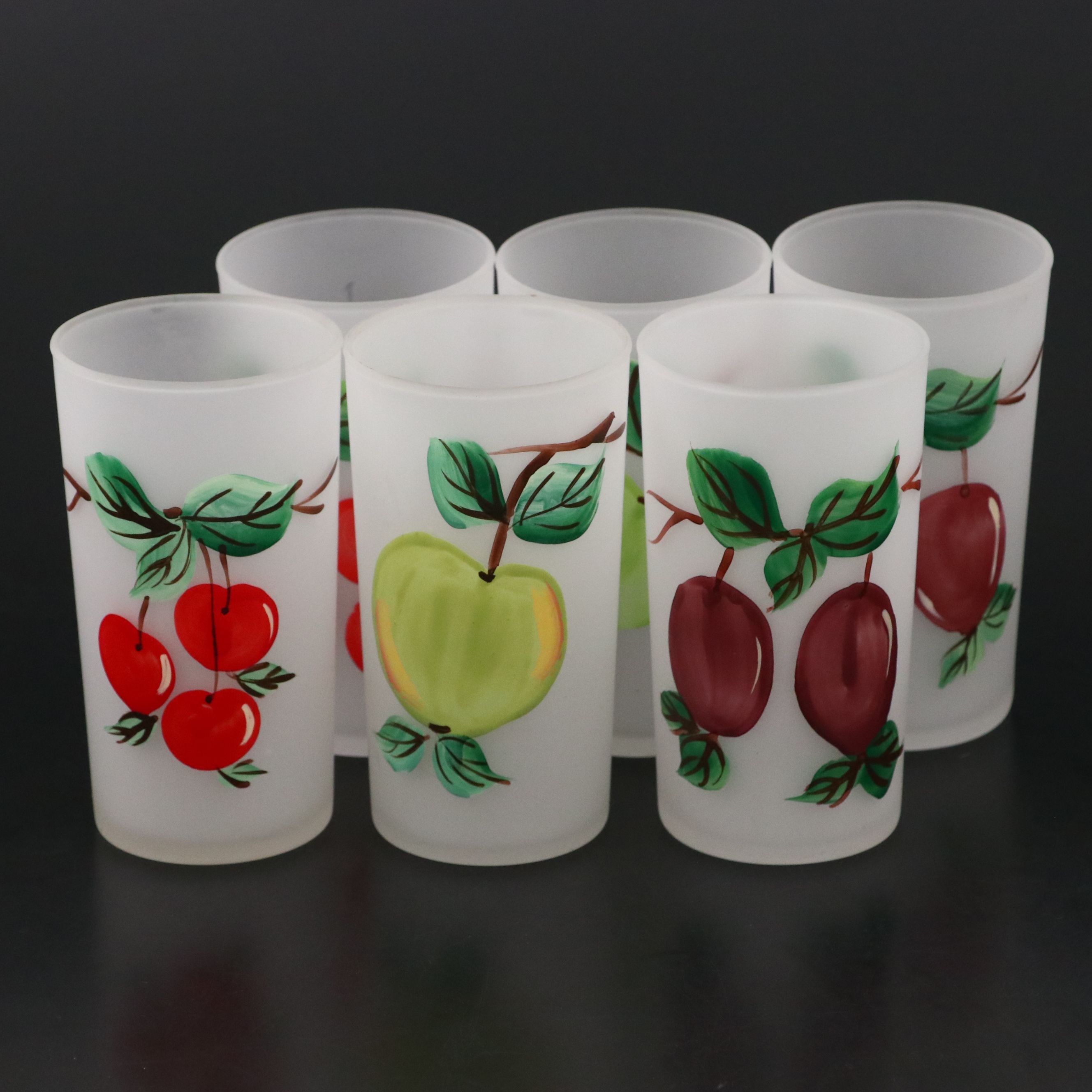 Federal Glass Frosted Drinking Glasses, Late 20th Century