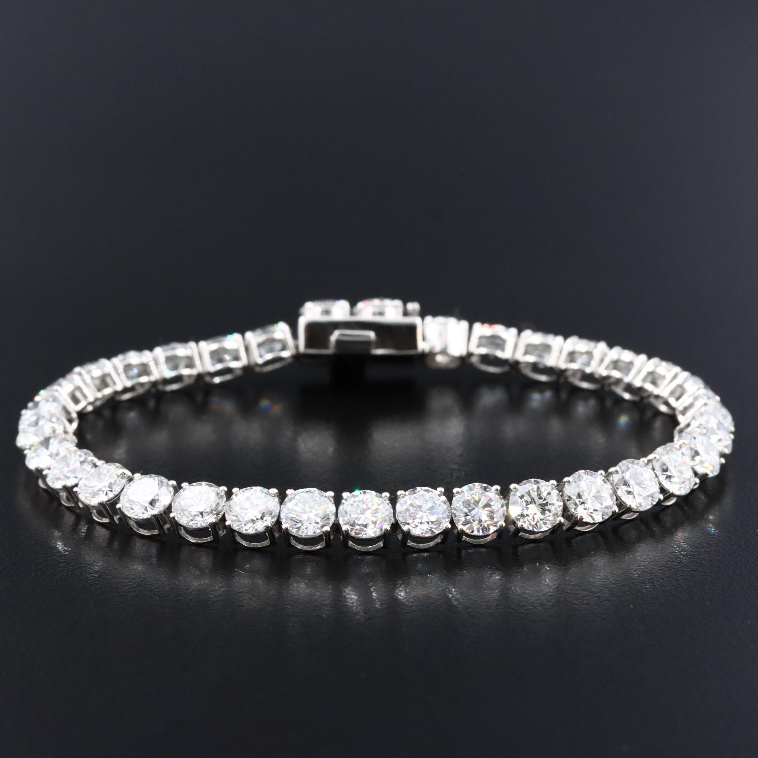 Platinum 20.79 CTW Lab Grown Diamond Line Bracelet