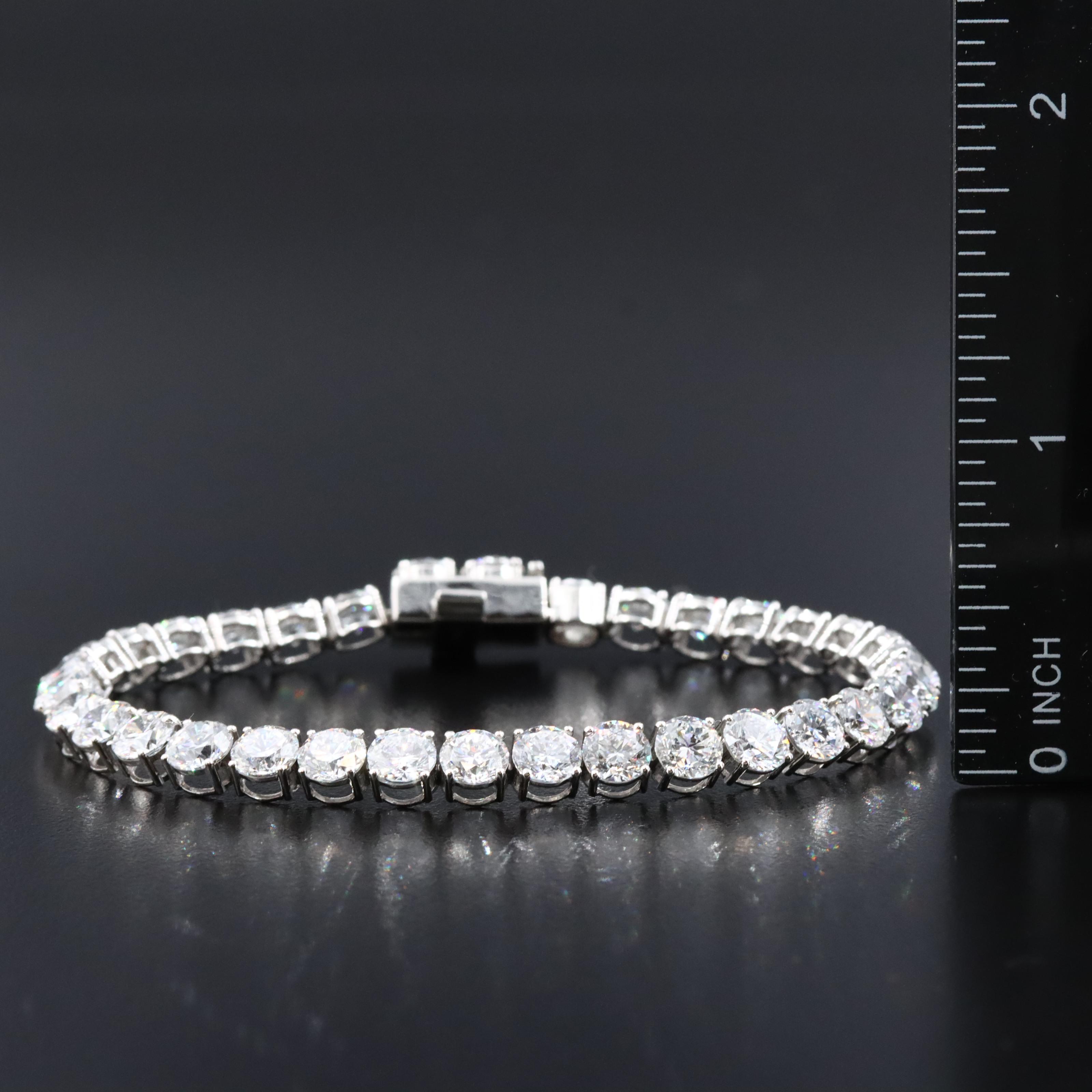 Platinum 20.79 CTW Lab Grown Diamond Line Bracelet