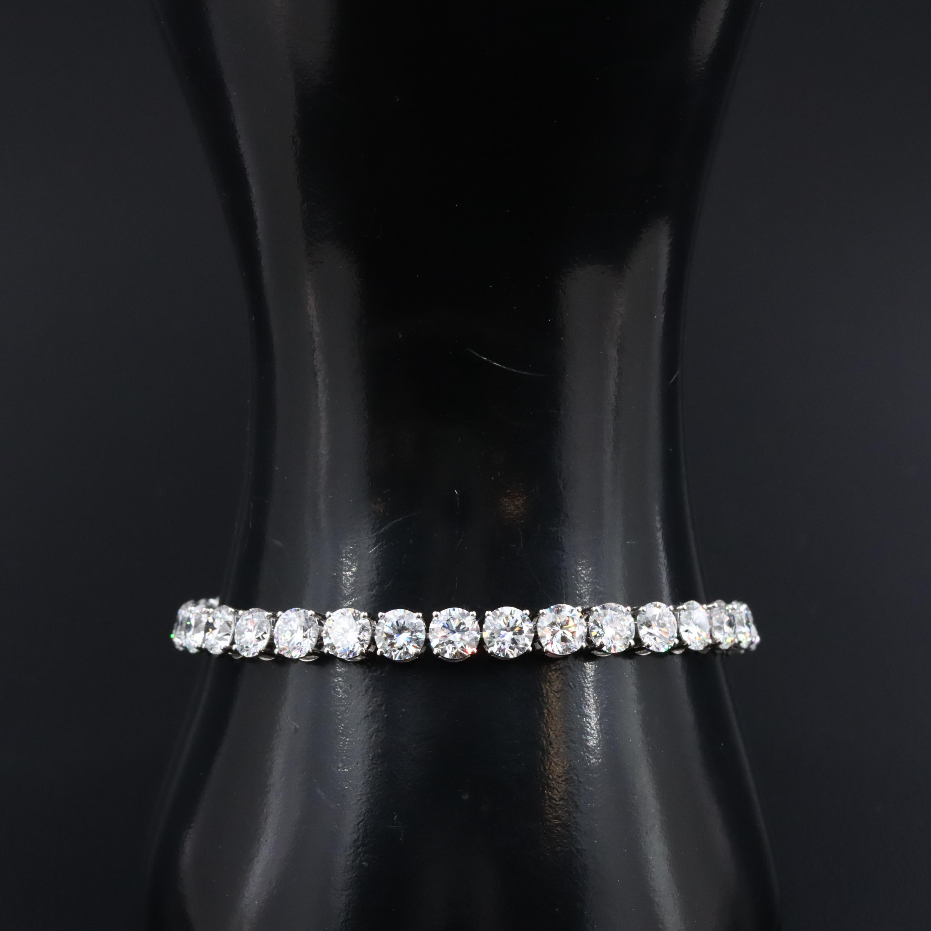 Platinum 20.79 CTW Lab Grown Diamond Line Bracelet