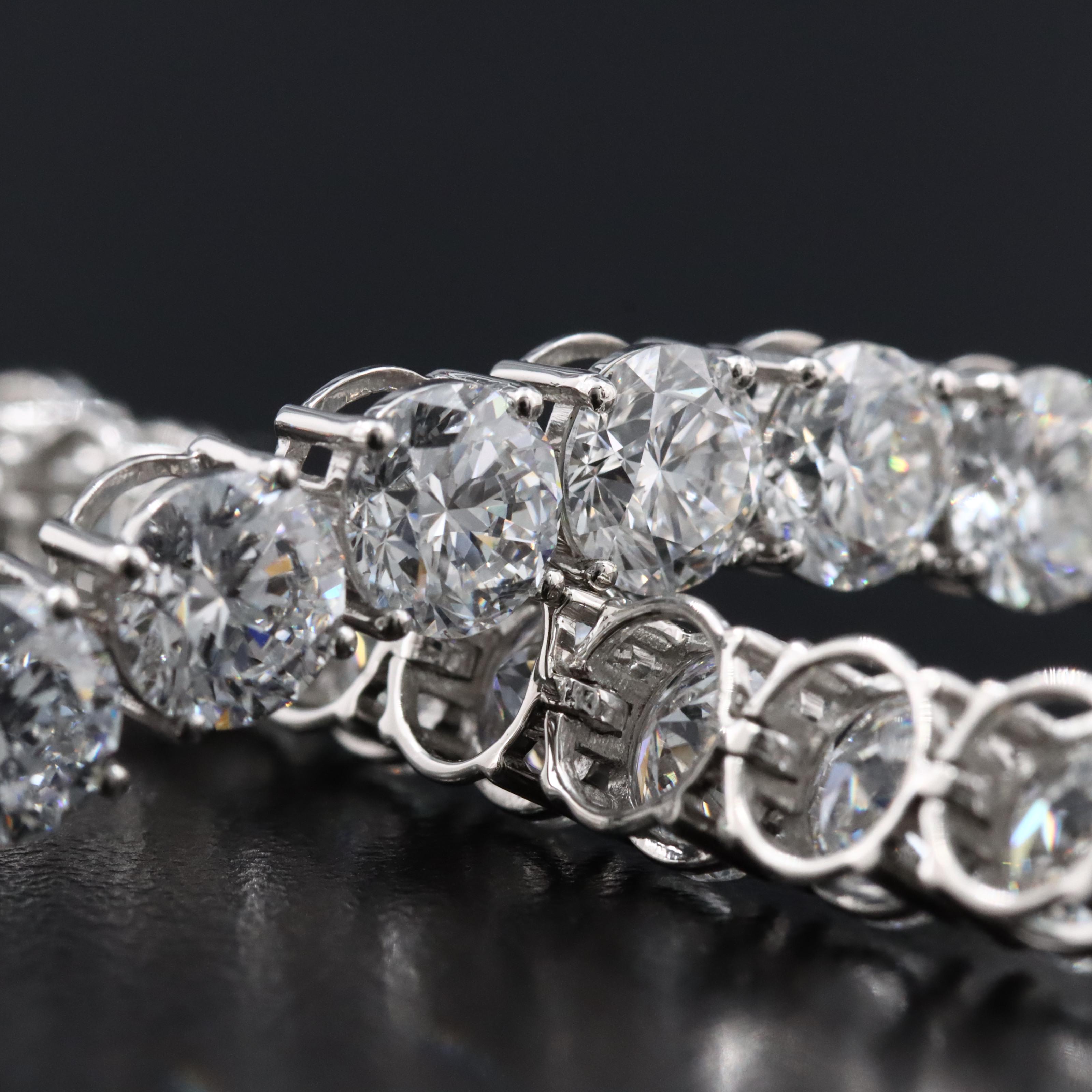 Platinum 20.79 CTW Lab Grown Diamond Line Bracelet