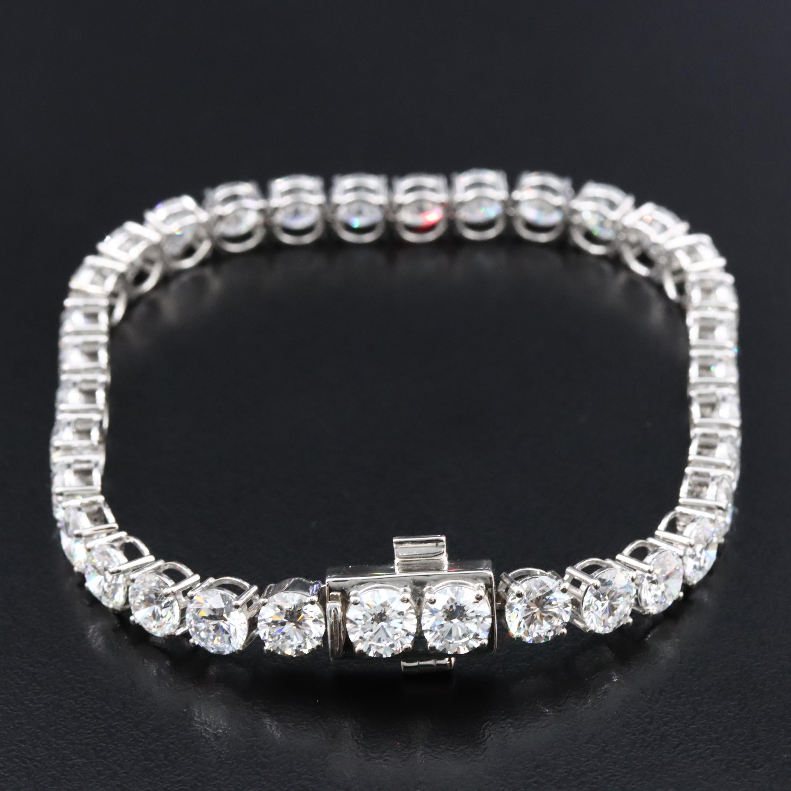 Platinum 20.79 CTW Lab Grown Diamond Line Bracelet
