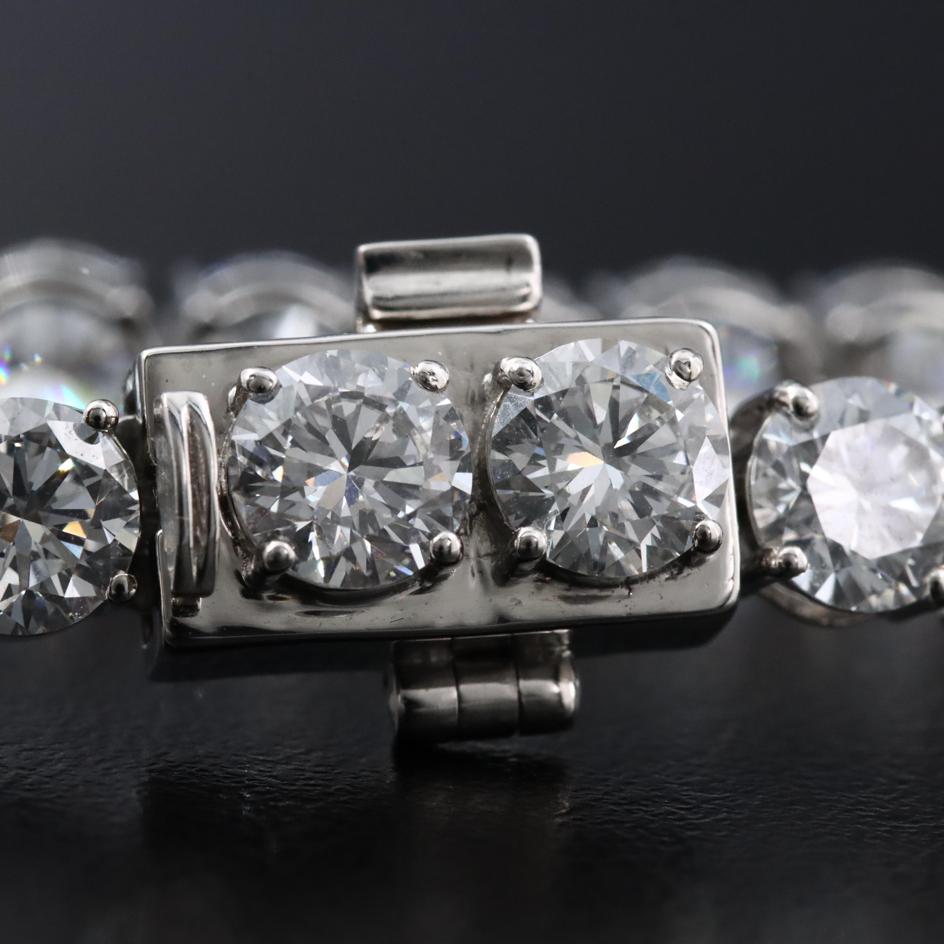 Platinum 20.79 CTW Lab Grown Diamond Line Bracelet