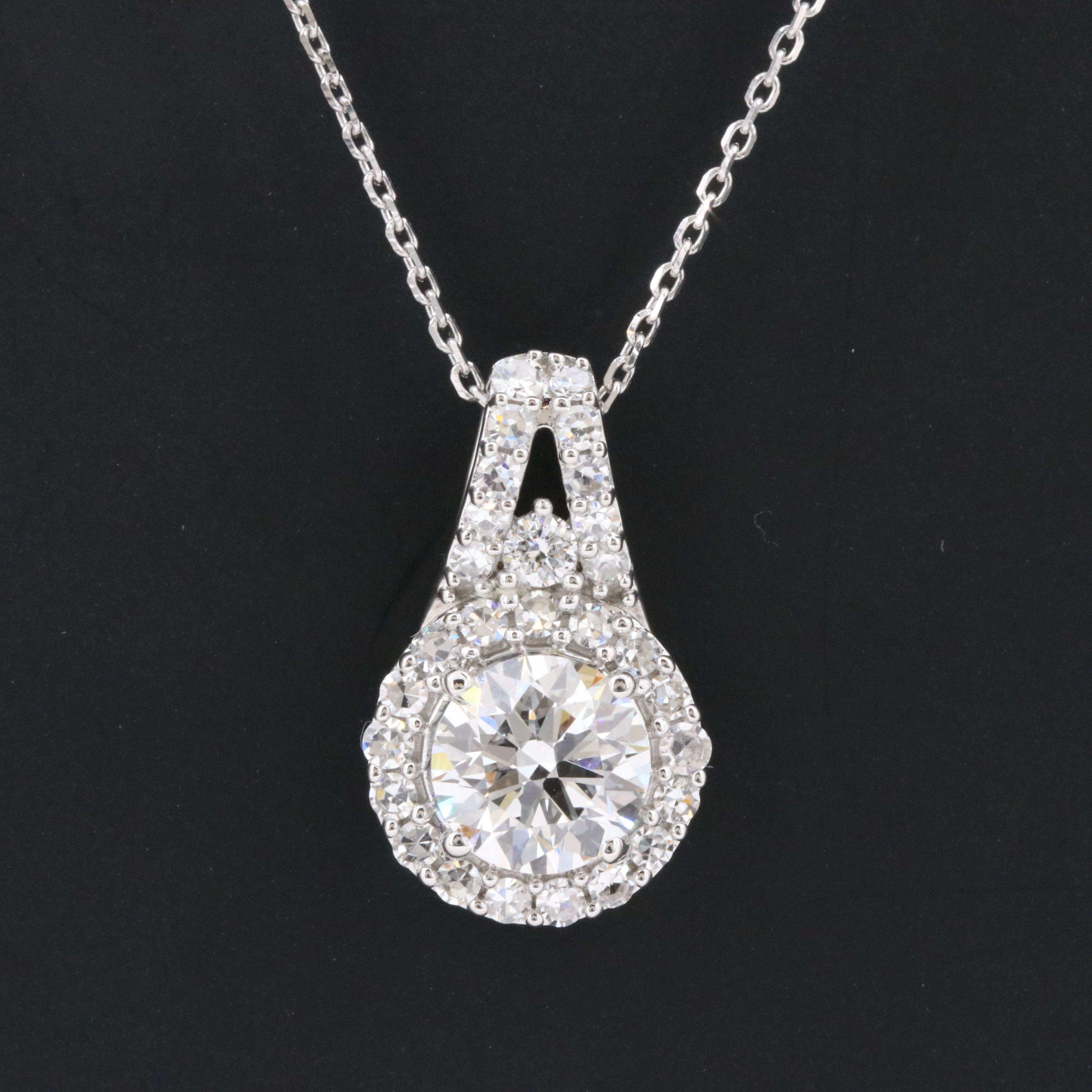 14K 2.02 CTW Lab Grown Diamond Pendant Necklace with Online GIA Report