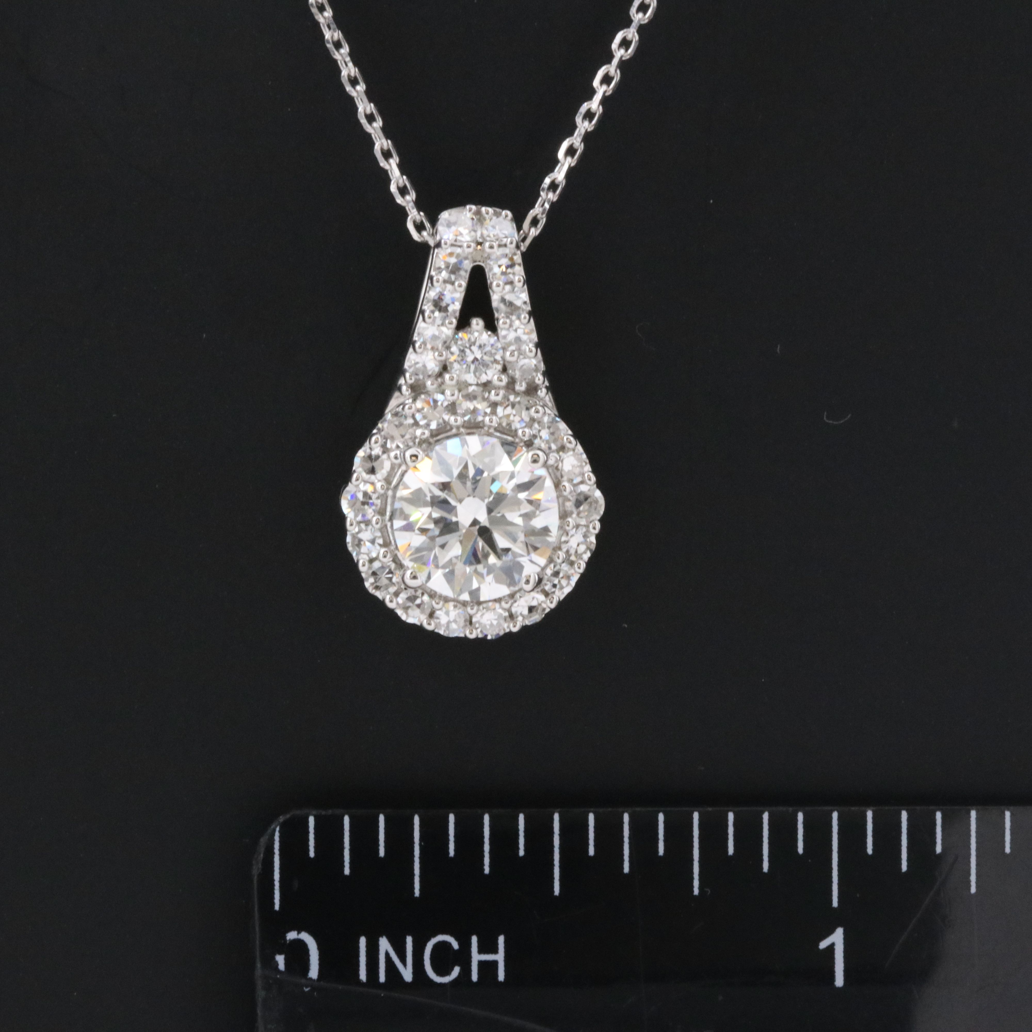 14K 2.02 CTW Lab Grown Diamond Pendant Necklace with Online GIA Report