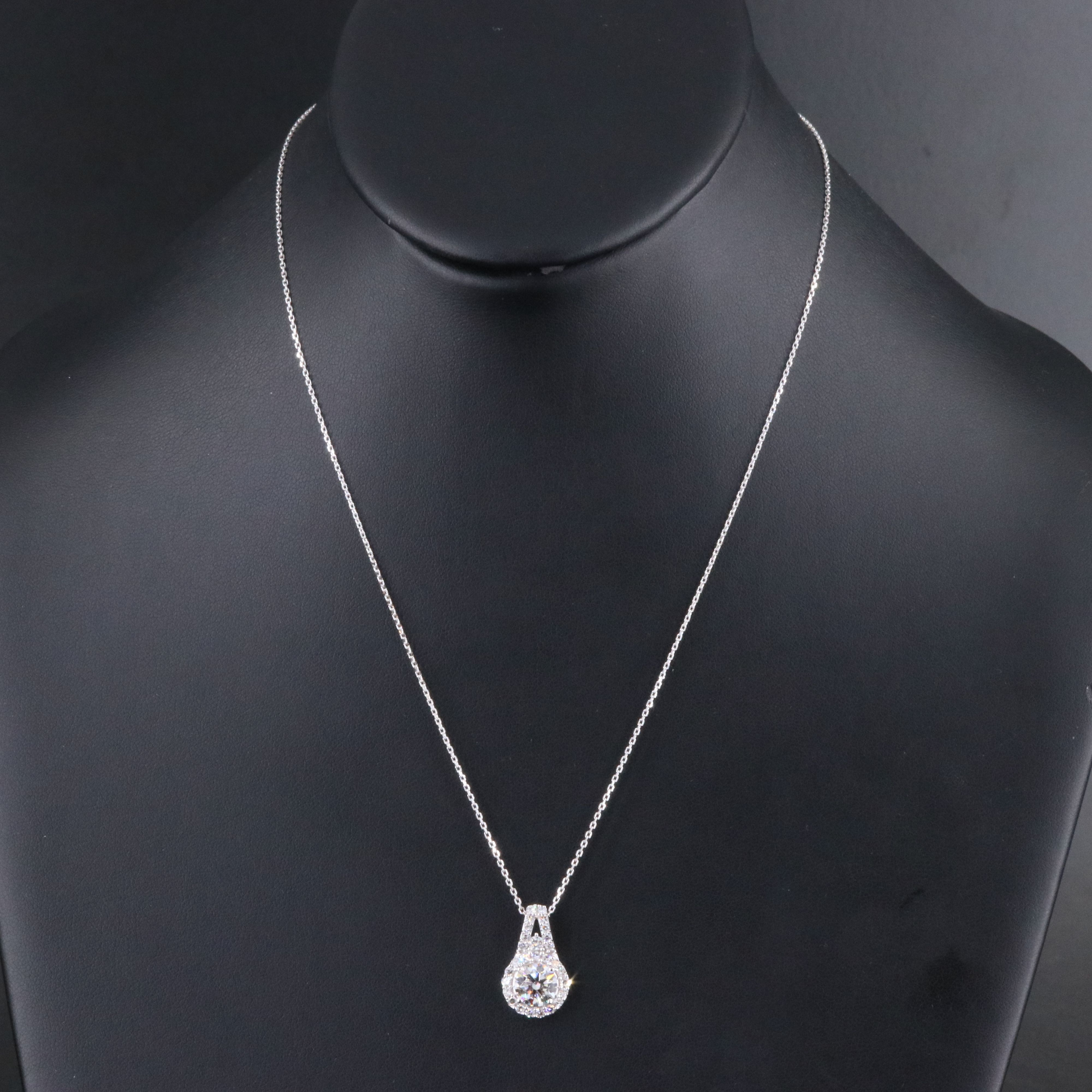 14K 2.02 CTW Lab Grown Diamond Pendant Necklace with Online GIA Report