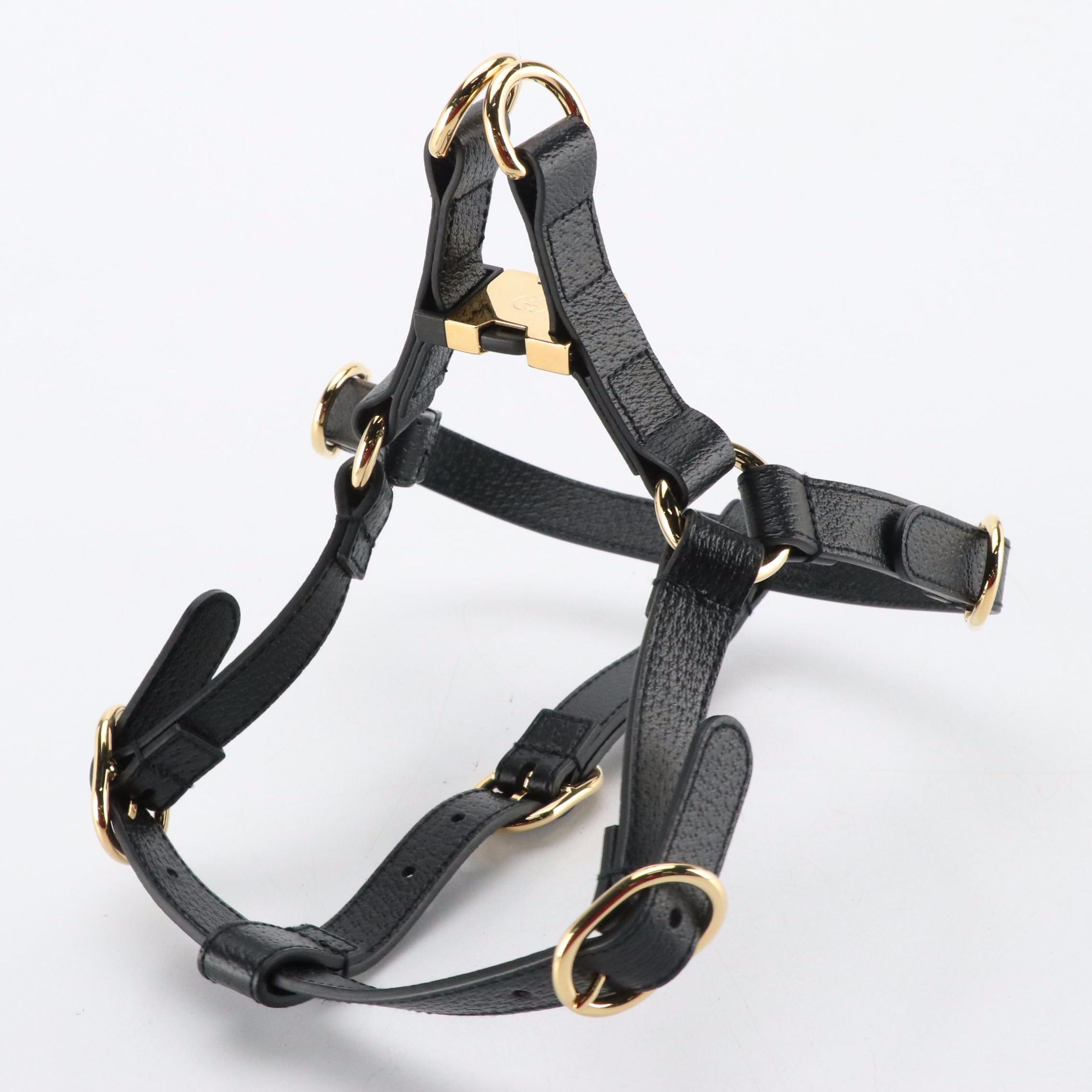 Gucci Demetra Small Pet Harness in Black Vegan Leather