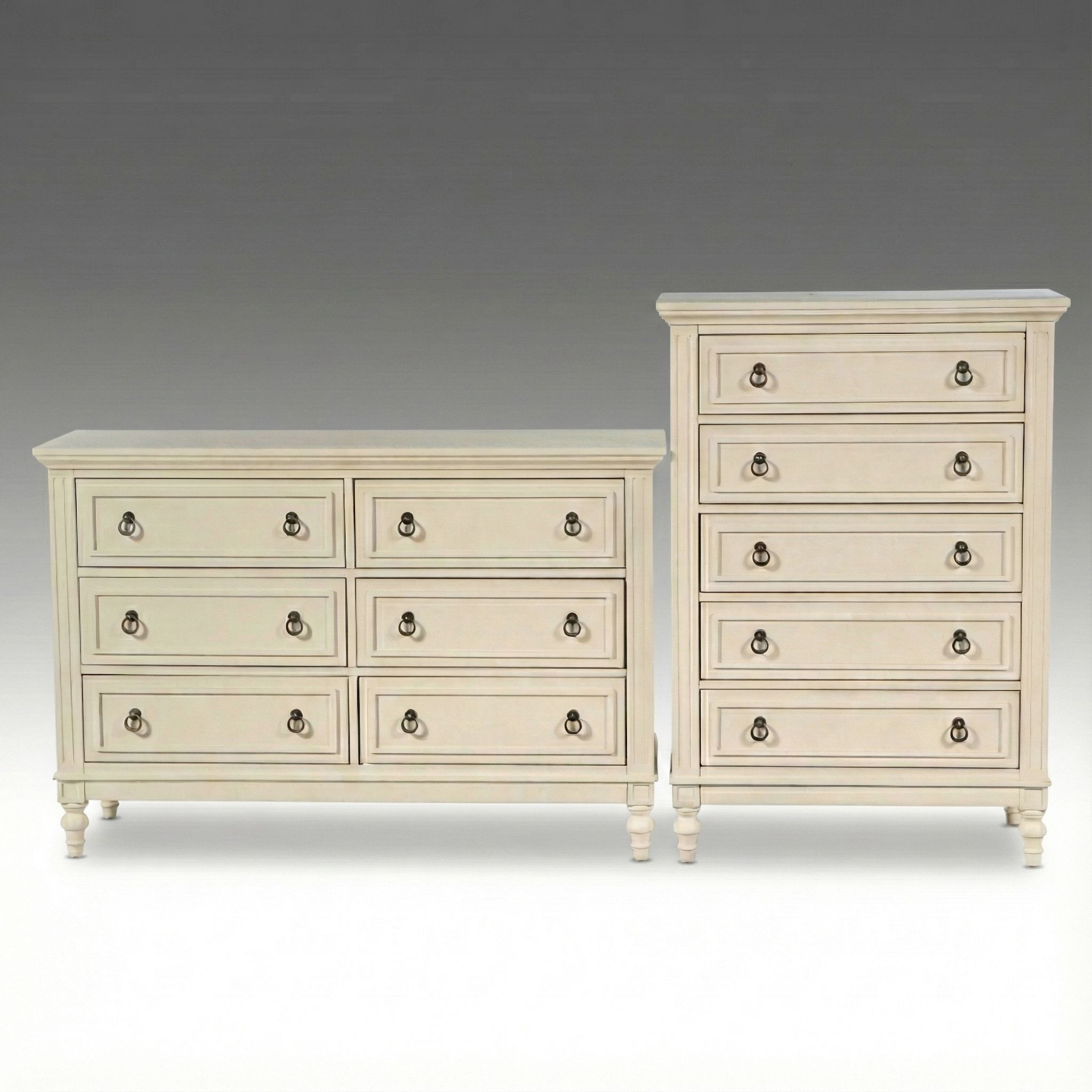 Standard Furniture White Painted Wood Chests of Drawers, 2019