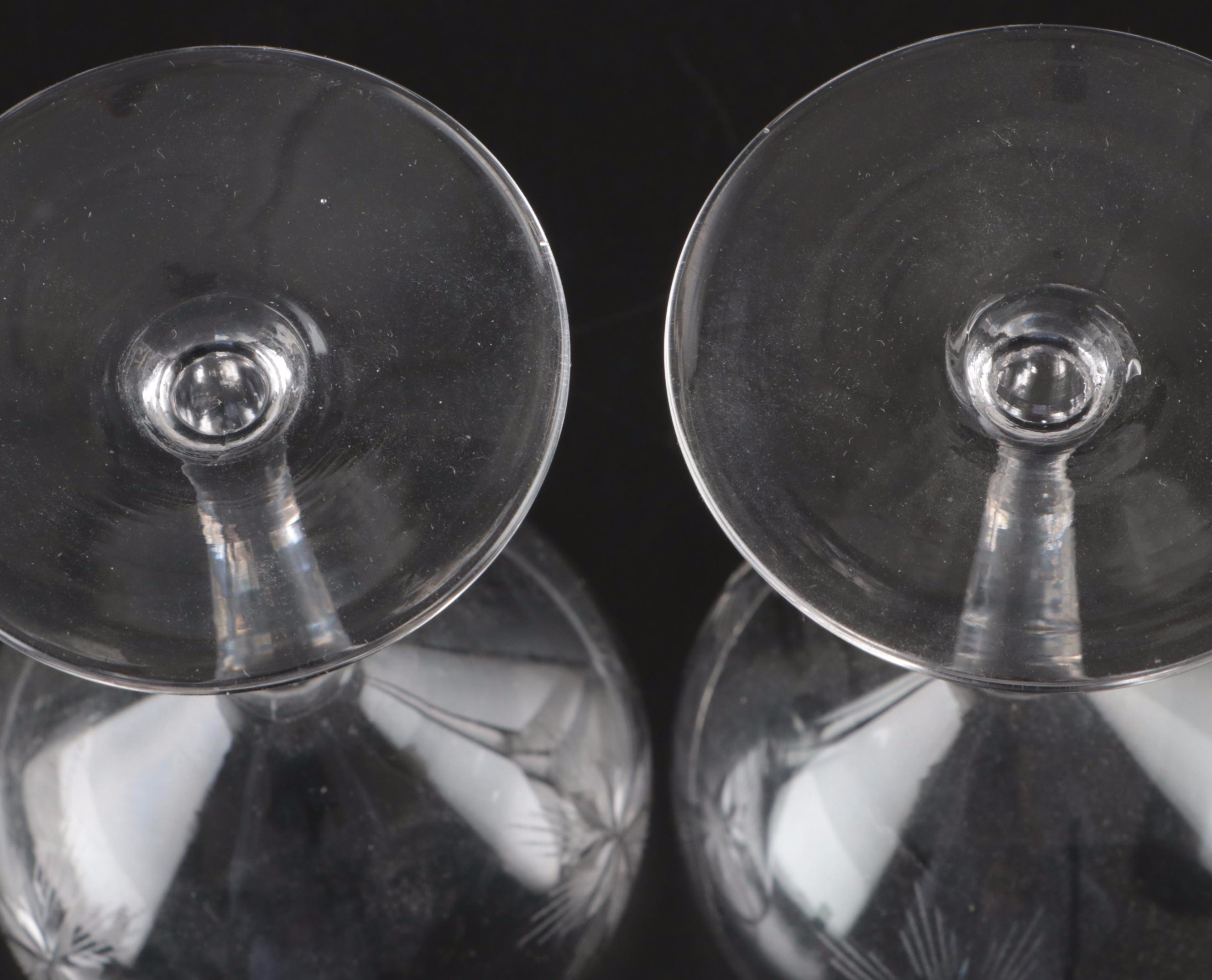 Arby's Glassware Christmas Water Goblets with Crystal Bowls and Other Tableware