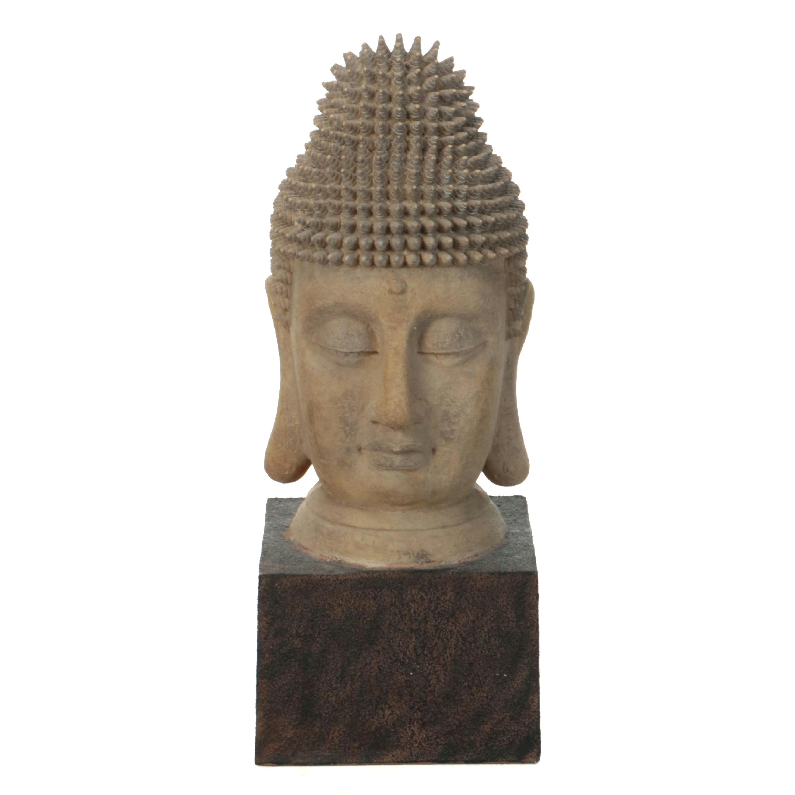 Weathered Buddha Style Head on Base
