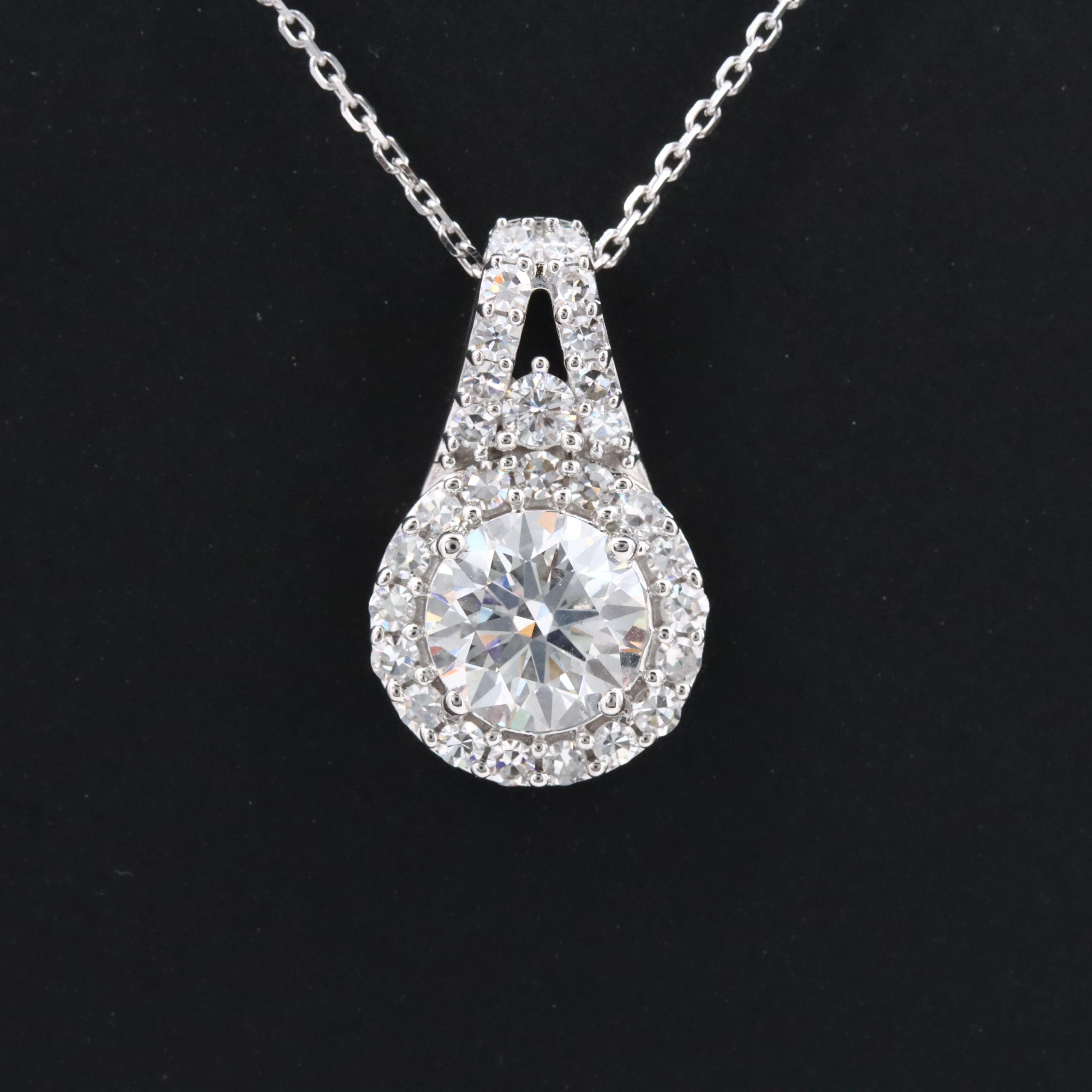 14K 2.07 CTW Lab Grown Diamond Pendant Necklace with Online GIA Report