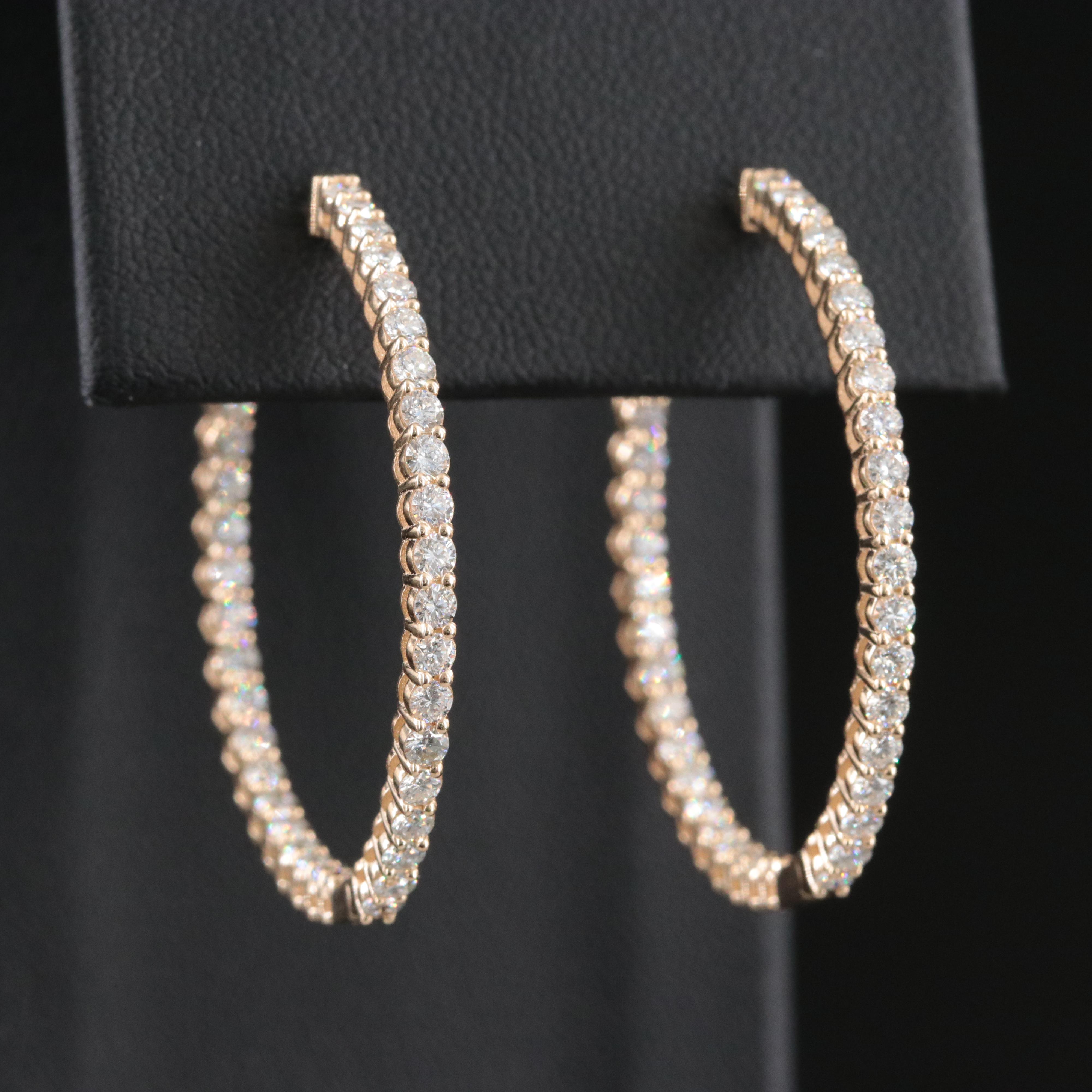 14K 1.89 CTW Diamond Inside-Out Hoop Earrings