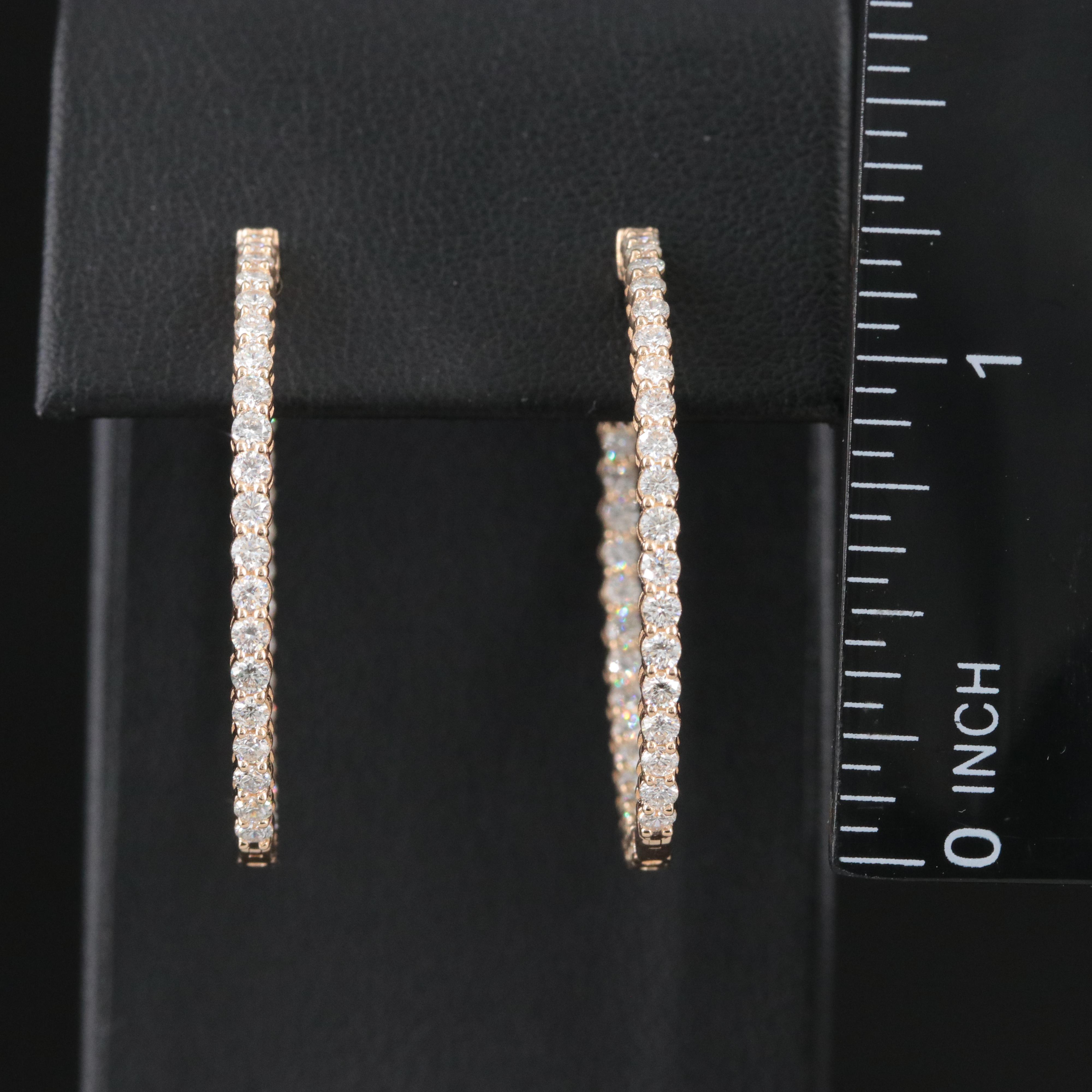 14K 1.89 CTW Diamond Inside-Out Hoop Earrings