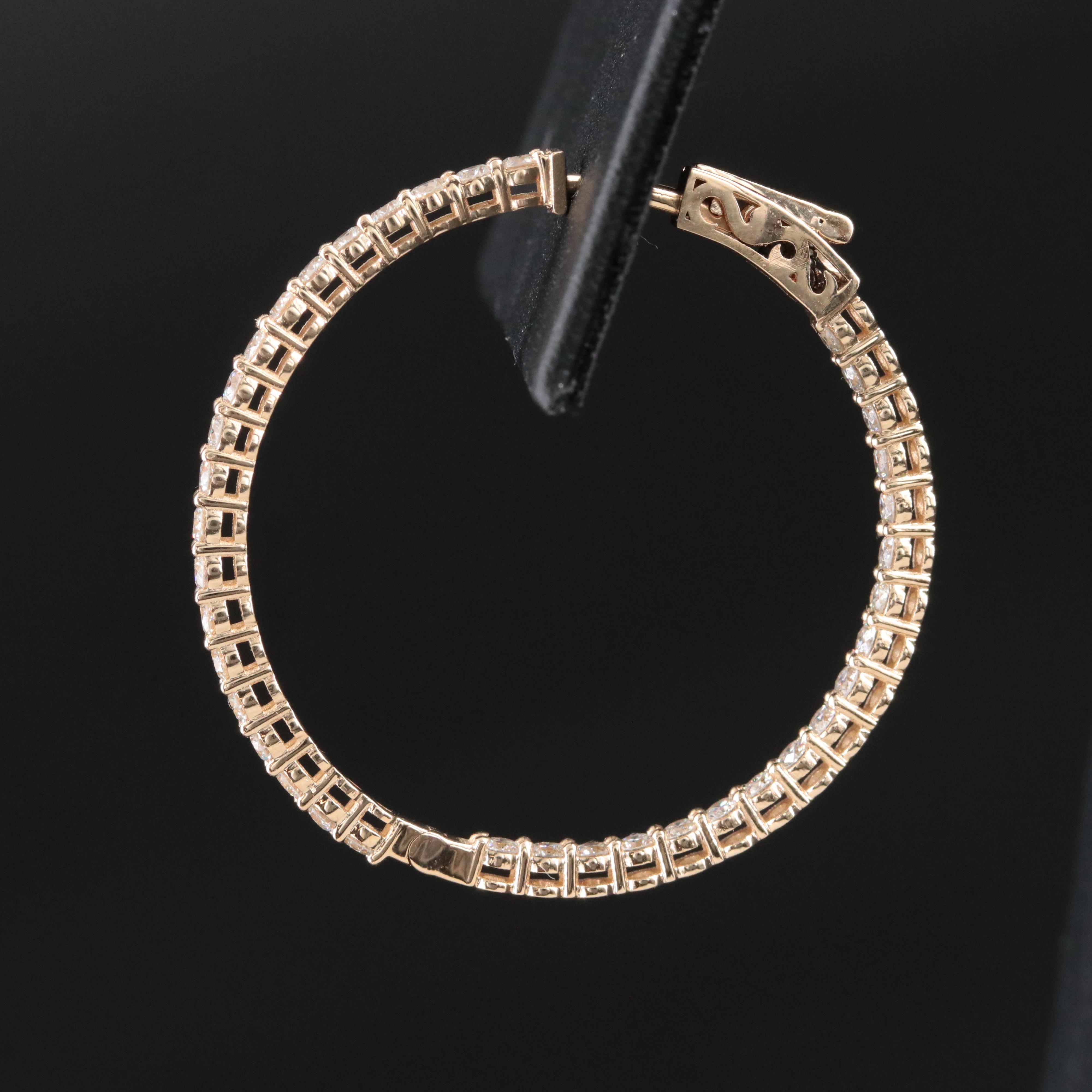 14K 1.89 CTW Diamond Inside-Out Hoop Earrings