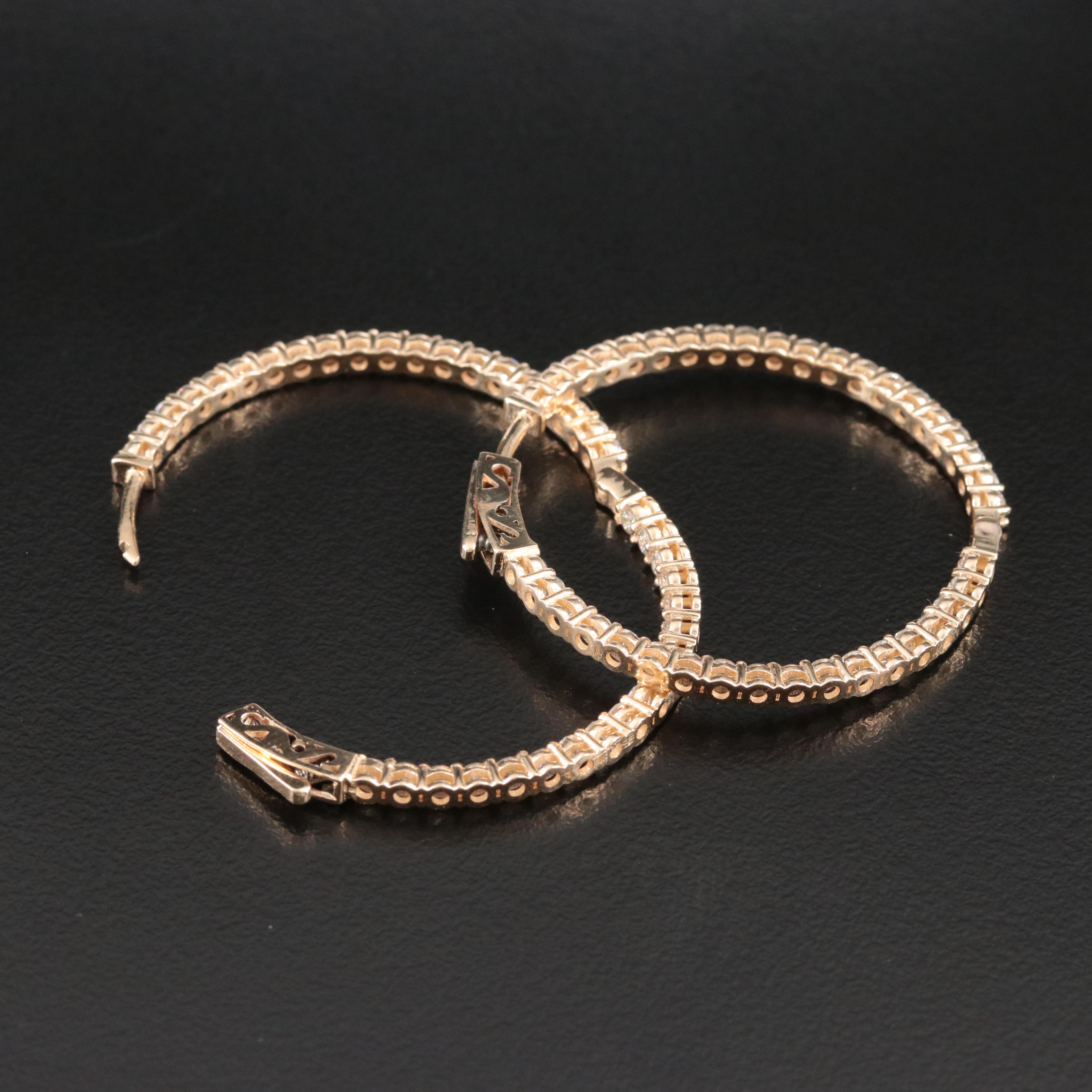 14K 1.89 CTW Diamond Inside-Out Hoop Earrings